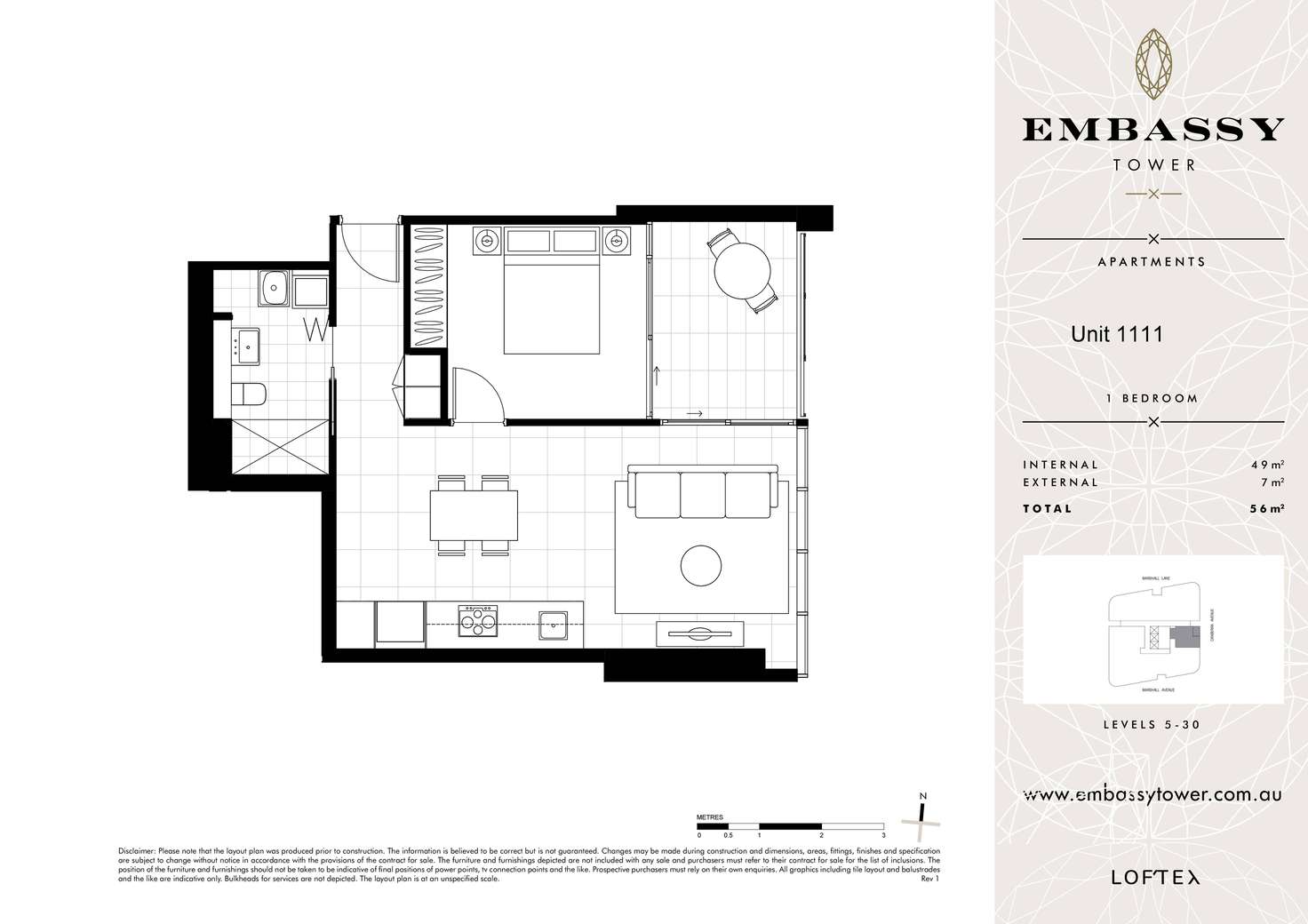 Floorplan of Homely apartment listing, 1111/1 Marshall Avenue, St Leonards NSW 2065