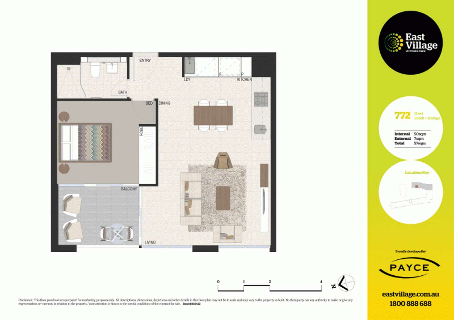 Floorplan of Homely apartment listing, 772/2 Cooper Place, Zetland NSW 2017