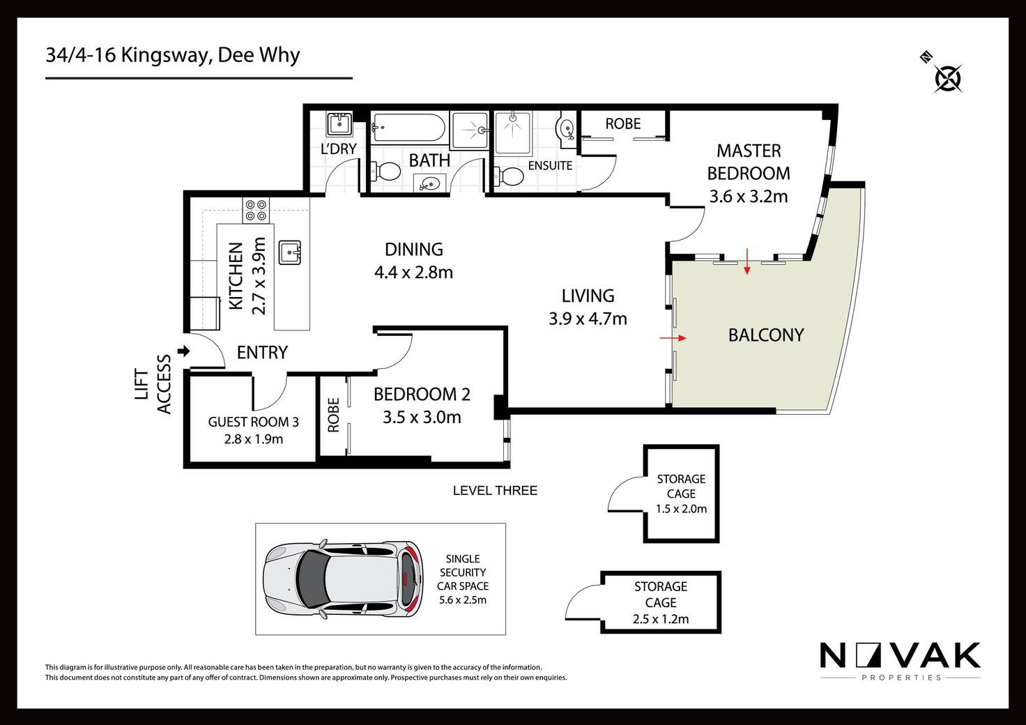 Floorplan of Homely apartment listing, 34/4 Kingsway, Dee Why NSW 2099