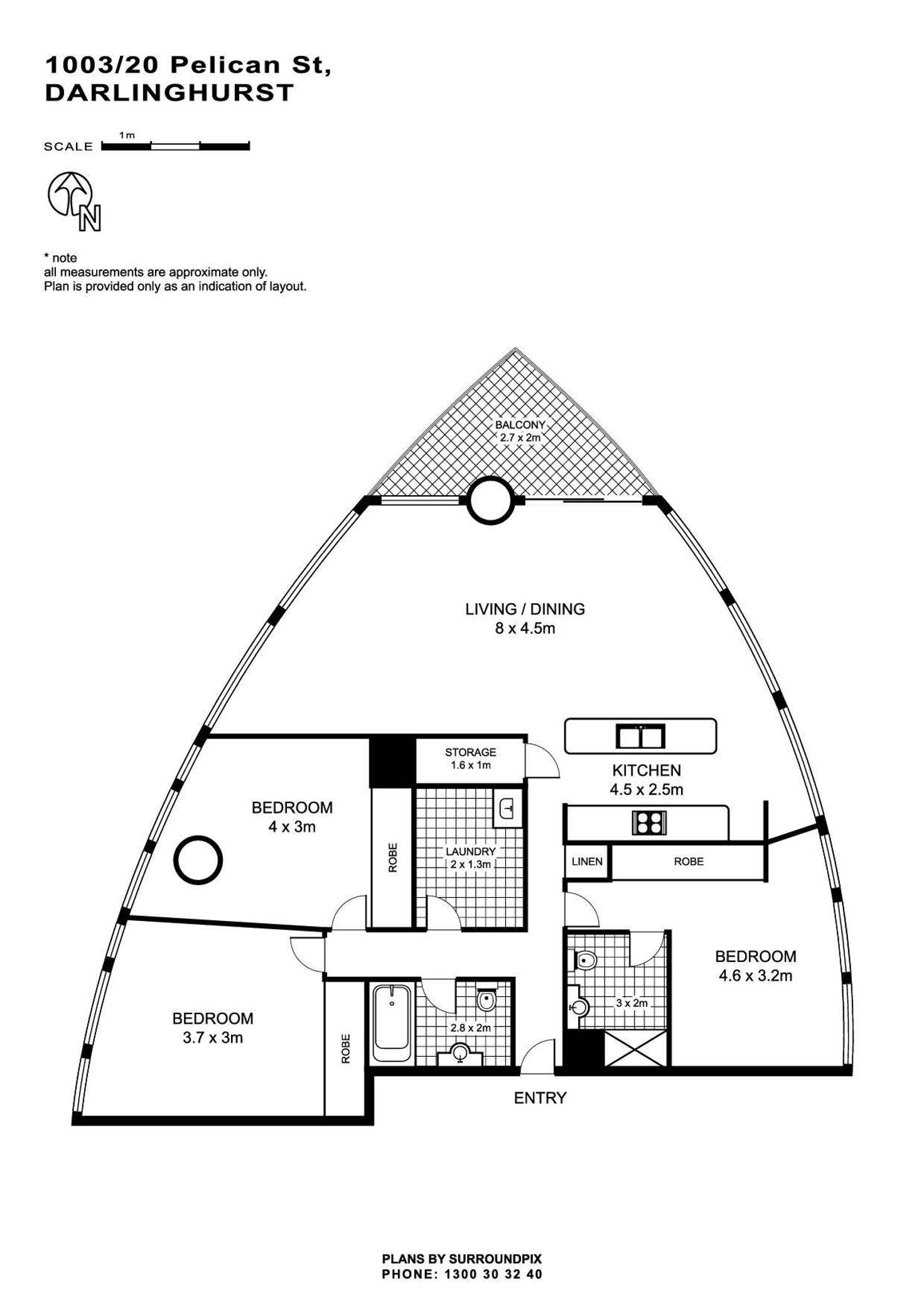 Floorplan of Homely apartment listing, 1003/20 Pelican Street, Surry Hills NSW 2010