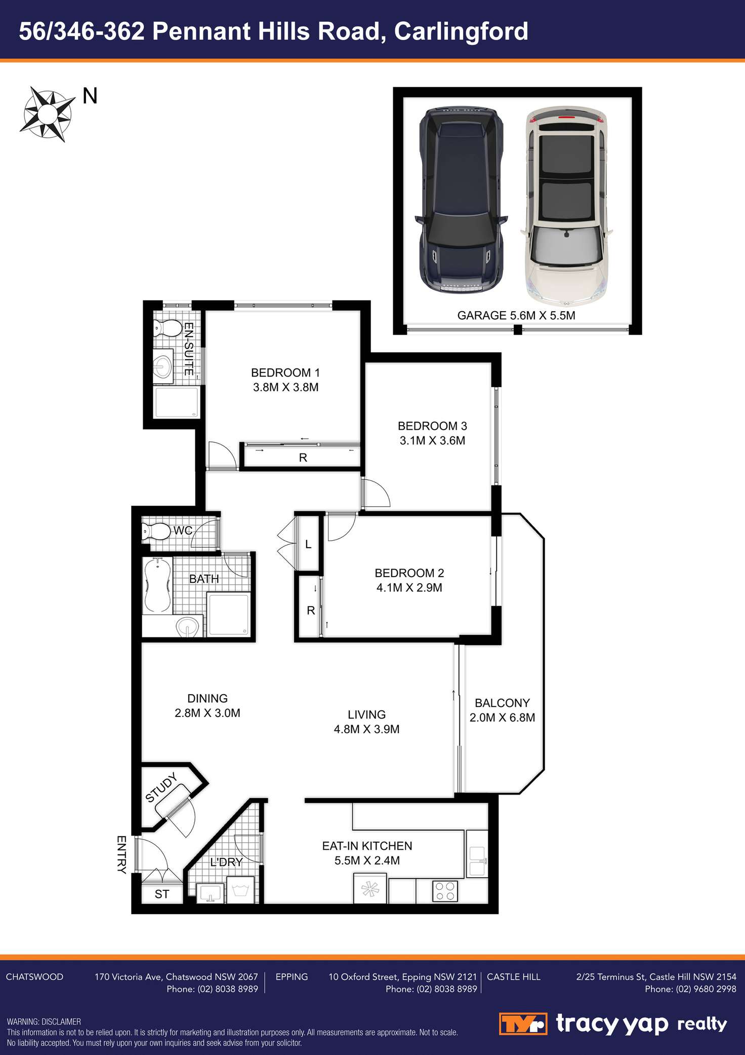 Floorplan of Homely unit listing, 56/346 Pennant Hills Road, Carlingford NSW 2118