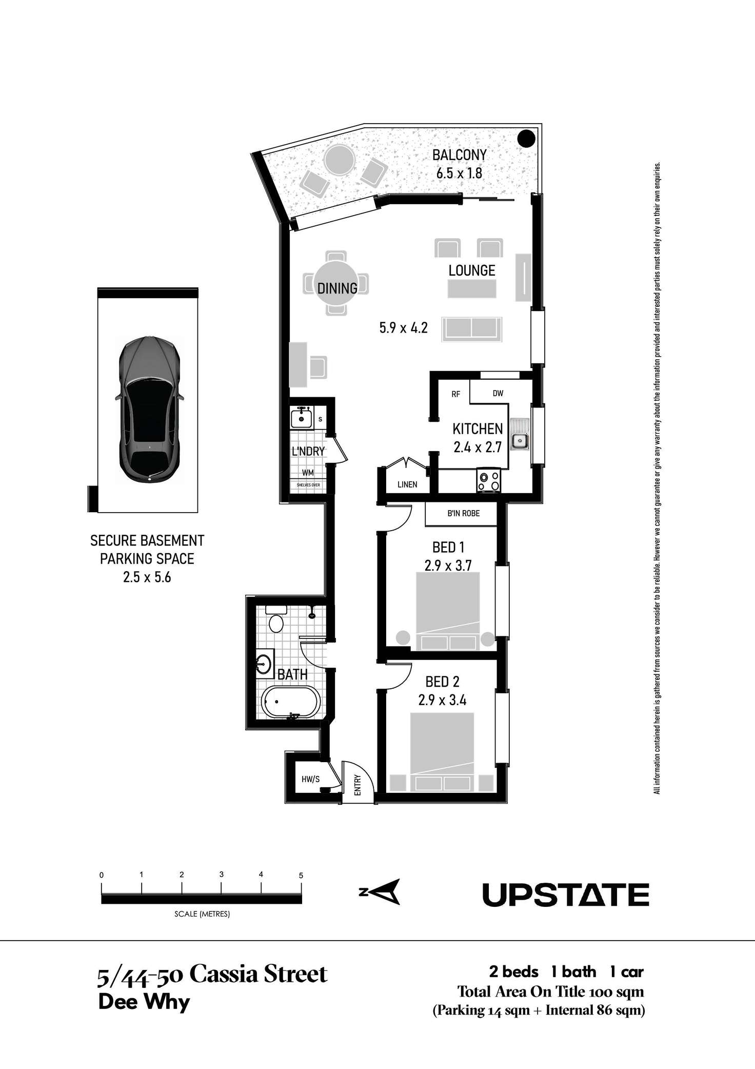 Floorplan of Homely apartment listing, 5/44-50 Cassia Street, Dee Why NSW 2099