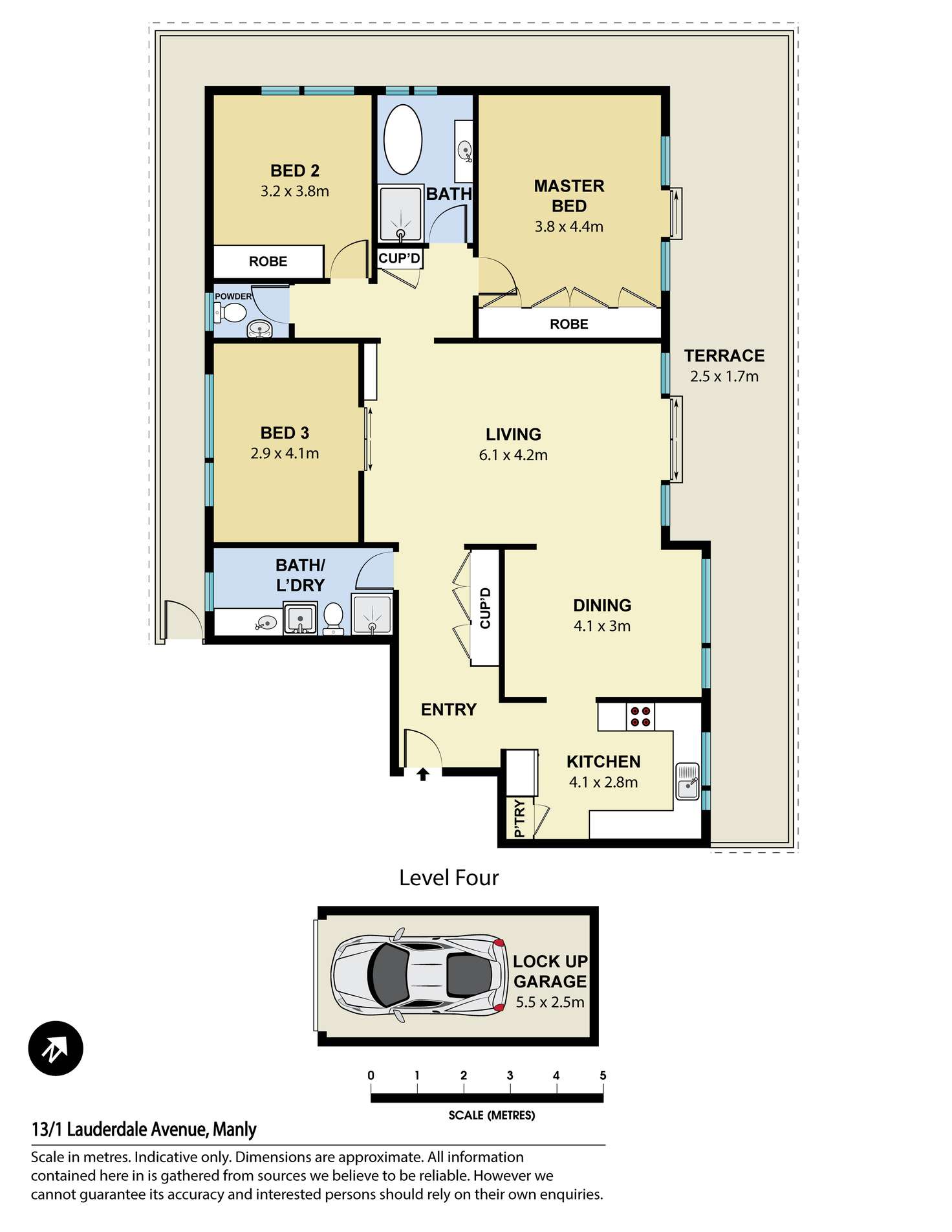 Floorplan of Homely apartment listing, 13/1 Lauderdale Avenue, Fairlight NSW 2094