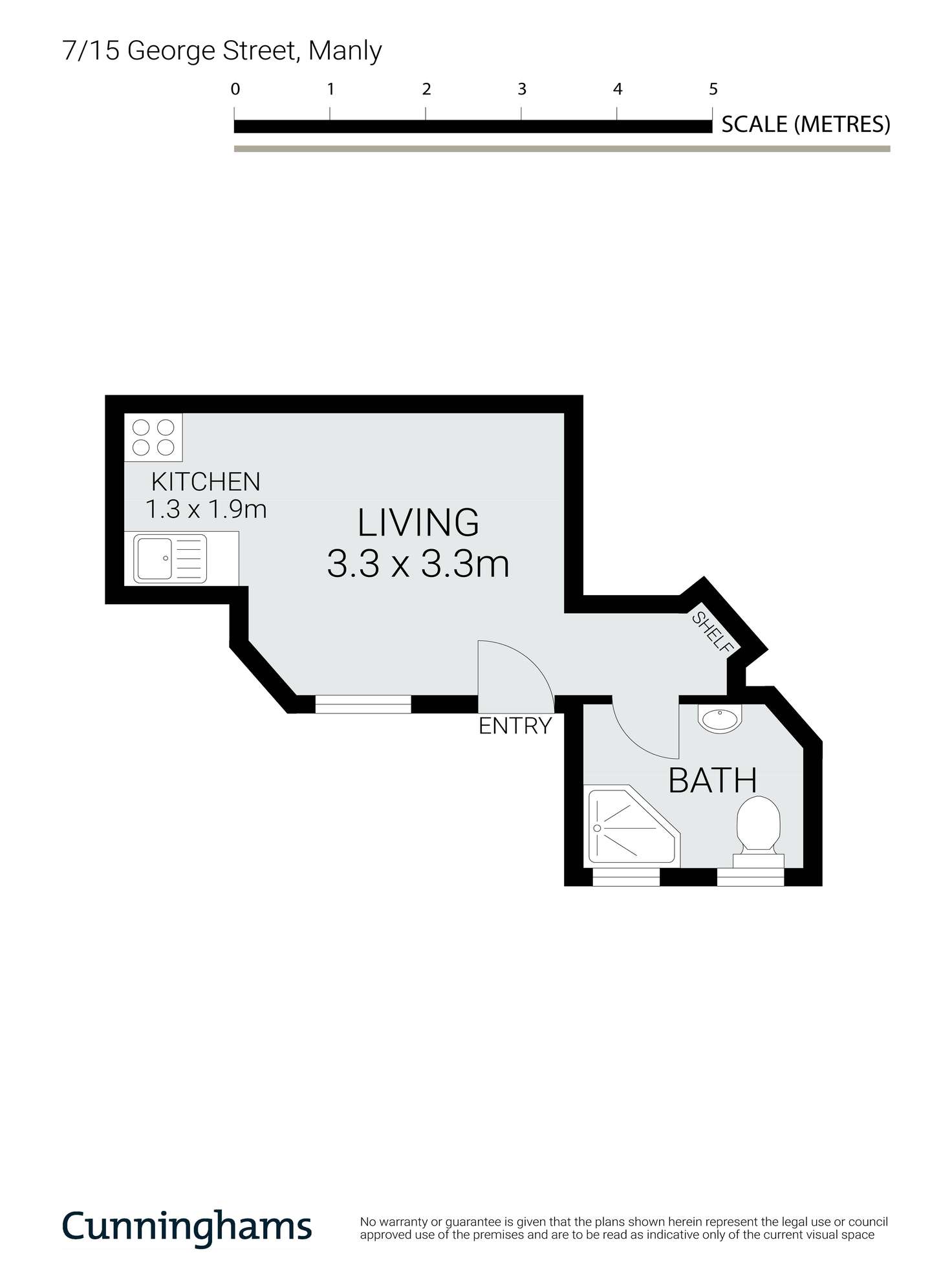 Floorplan of Homely studio listing, 7/15 George Street, Manly NSW 2095