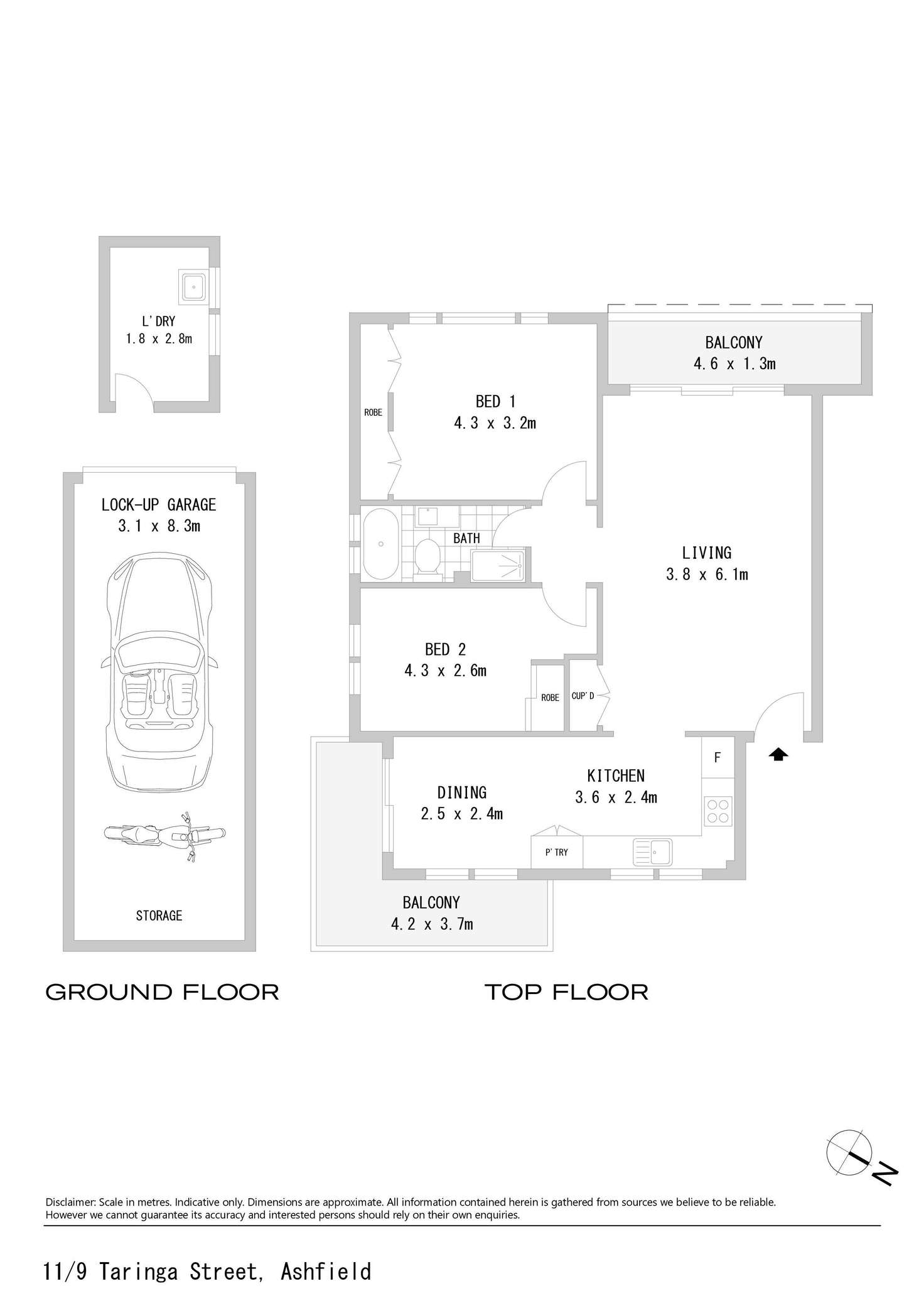 Floorplan of Homely apartment listing, 11/9 Taringa Street, Ashfield NSW 2131