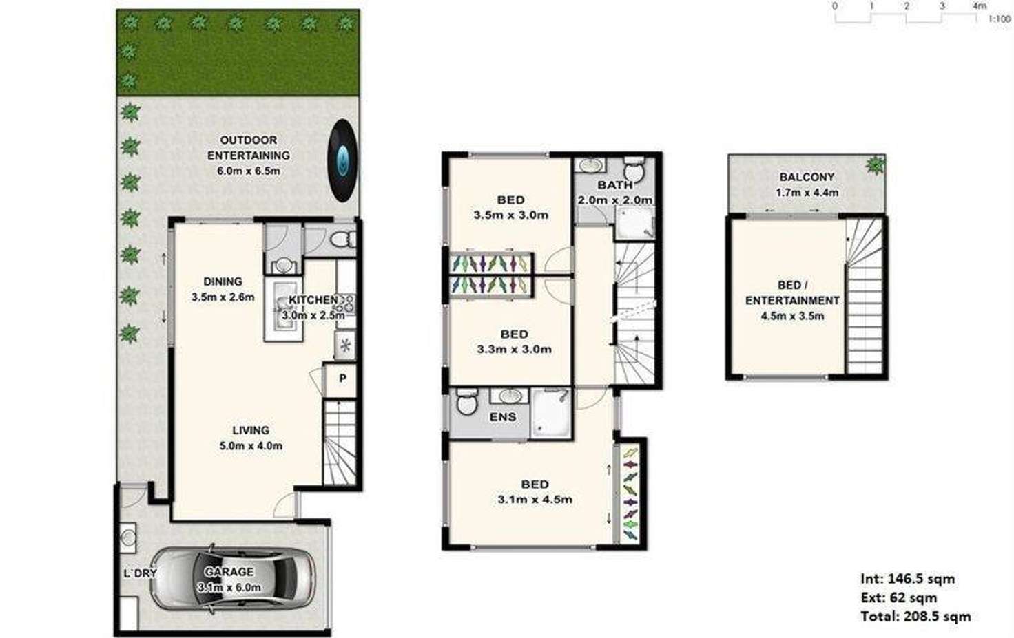 Floorplan of Homely townhouse listing, 3/24 Windsor Street, Hamilton QLD 4007