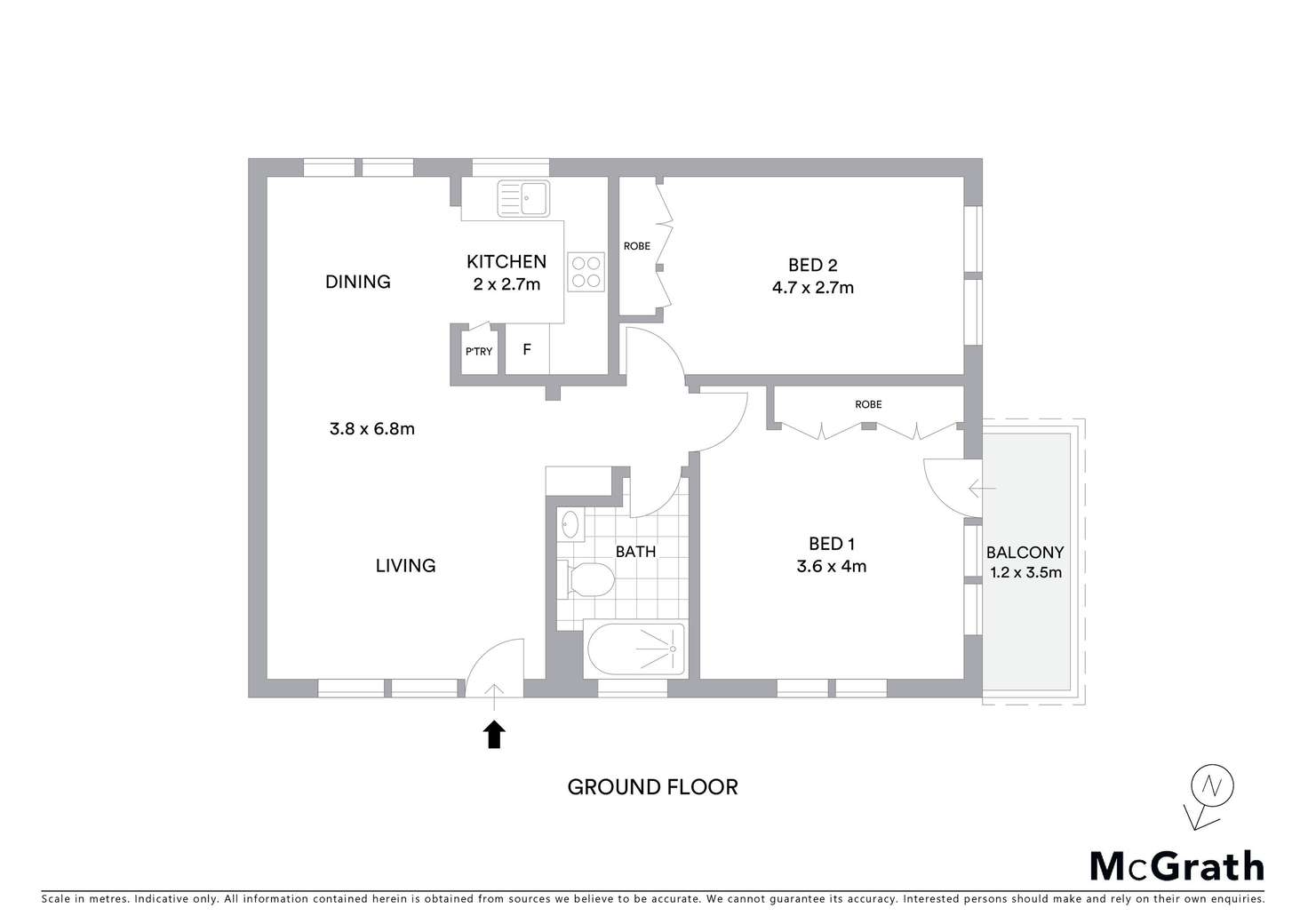 Floorplan of Homely apartment listing, 1/30 Blandford Avenue, Bronte NSW 2024