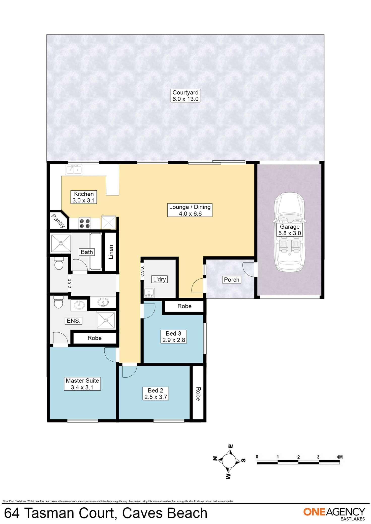 Floorplan of Homely villa listing, 64 Tasman Court, Caves Beach NSW 2281