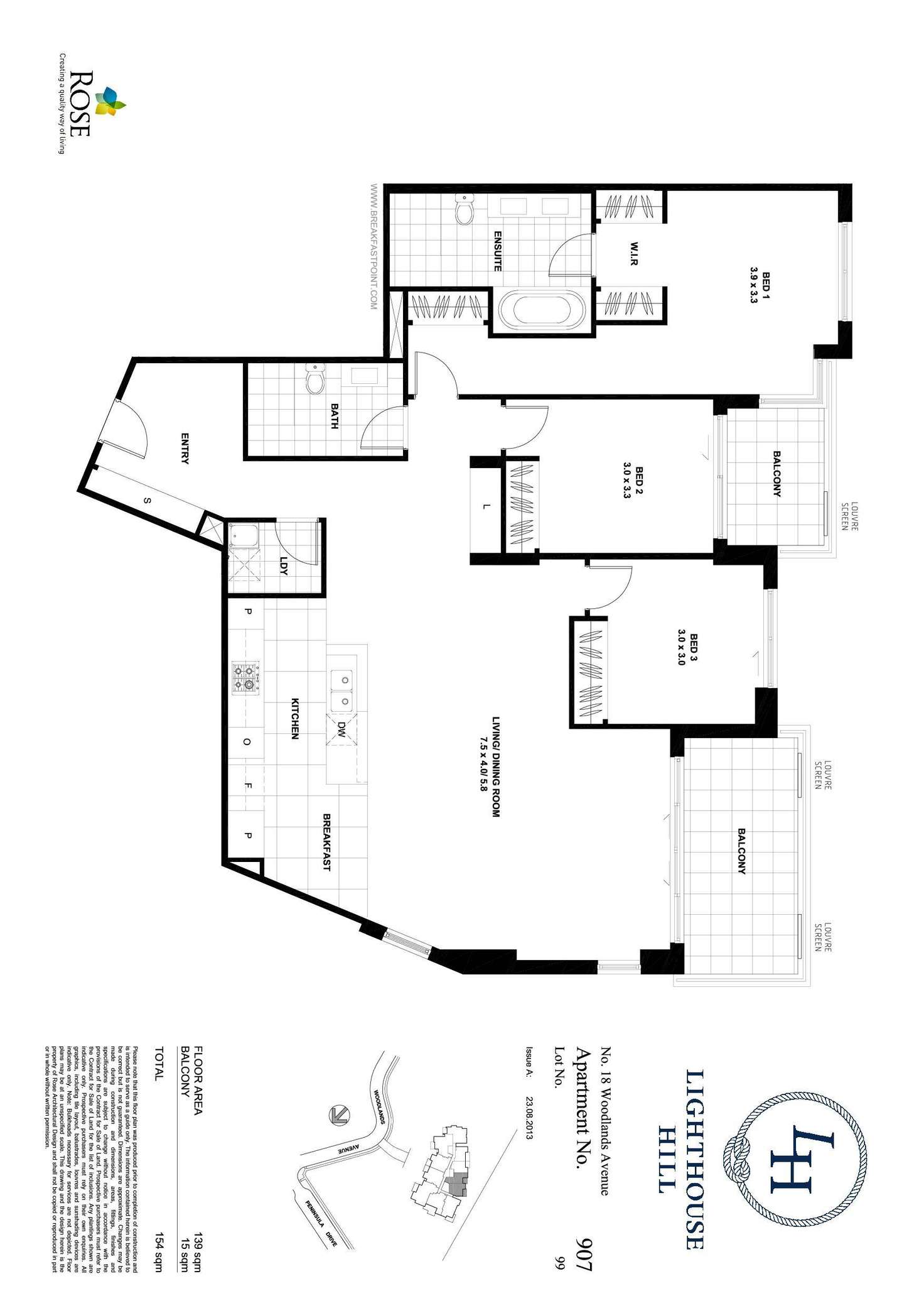 Floorplan of Homely apartment listing, 907/18 Woodlands Avenue, Breakfast Point NSW 2137