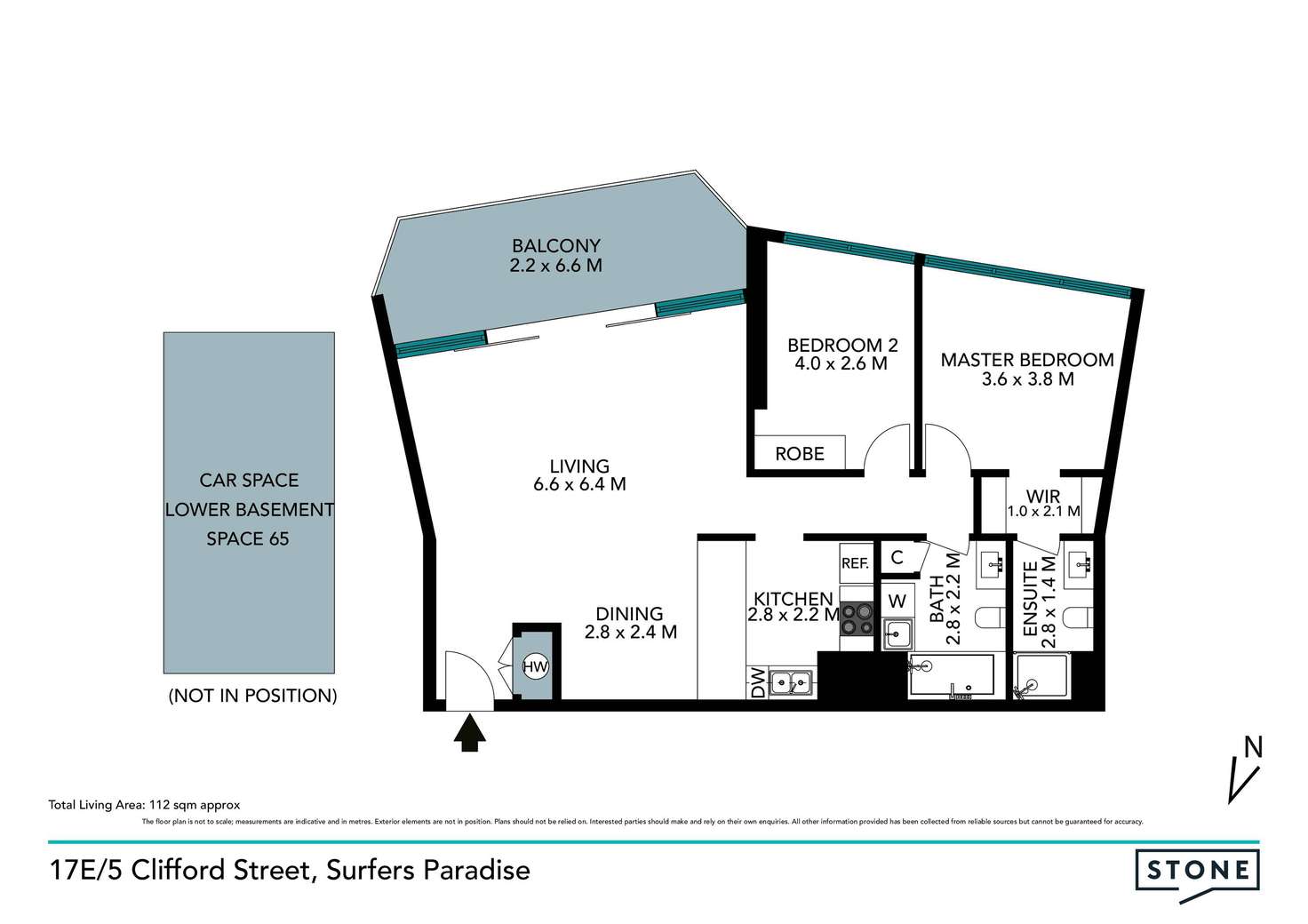 Floorplan of Homely apartment listing, 17E/5 Clifford Street, Surfers Paradise QLD 4217