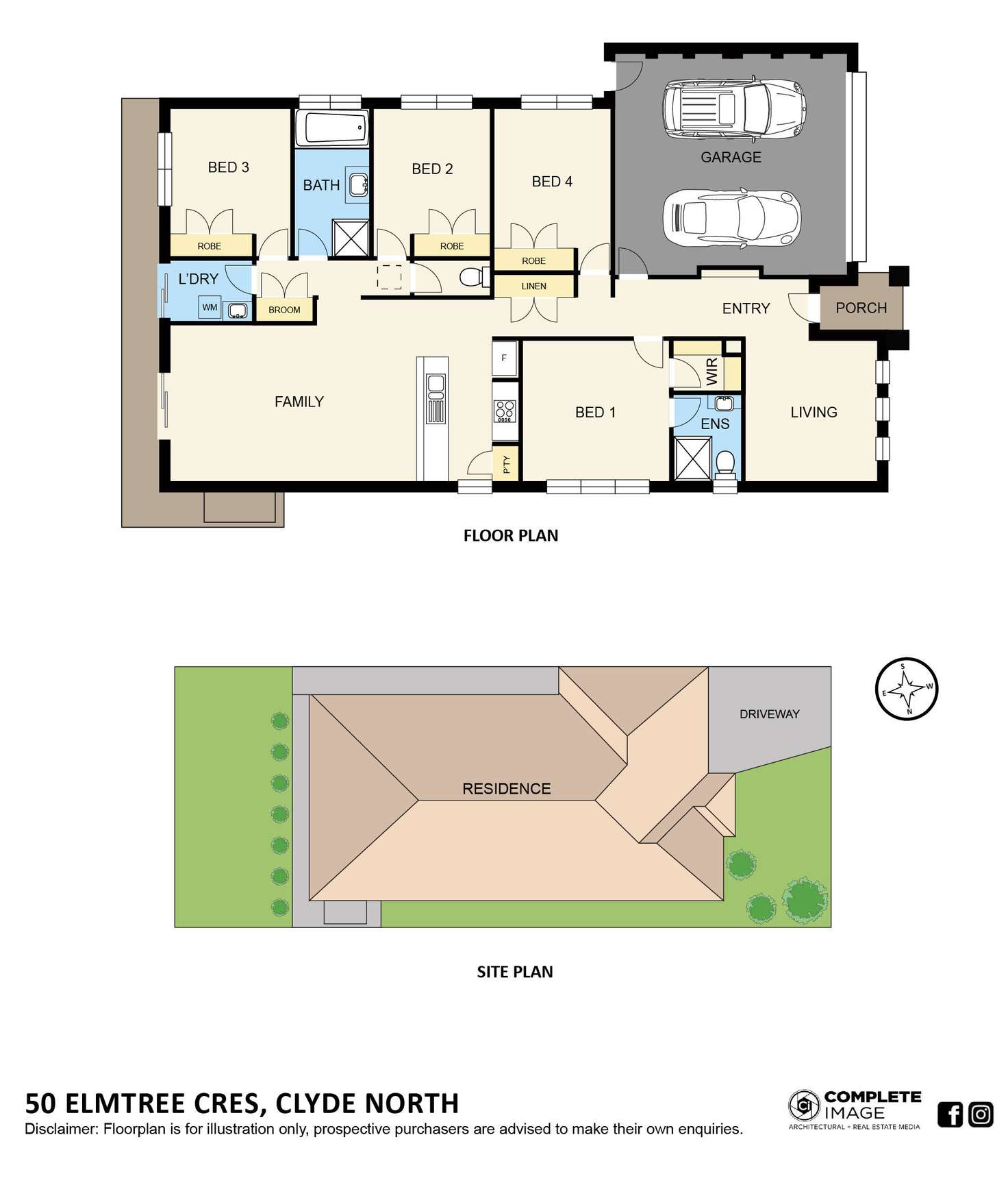Floorplan of Homely house listing, 50 Elmtree Crescent, Clyde North VIC 3978