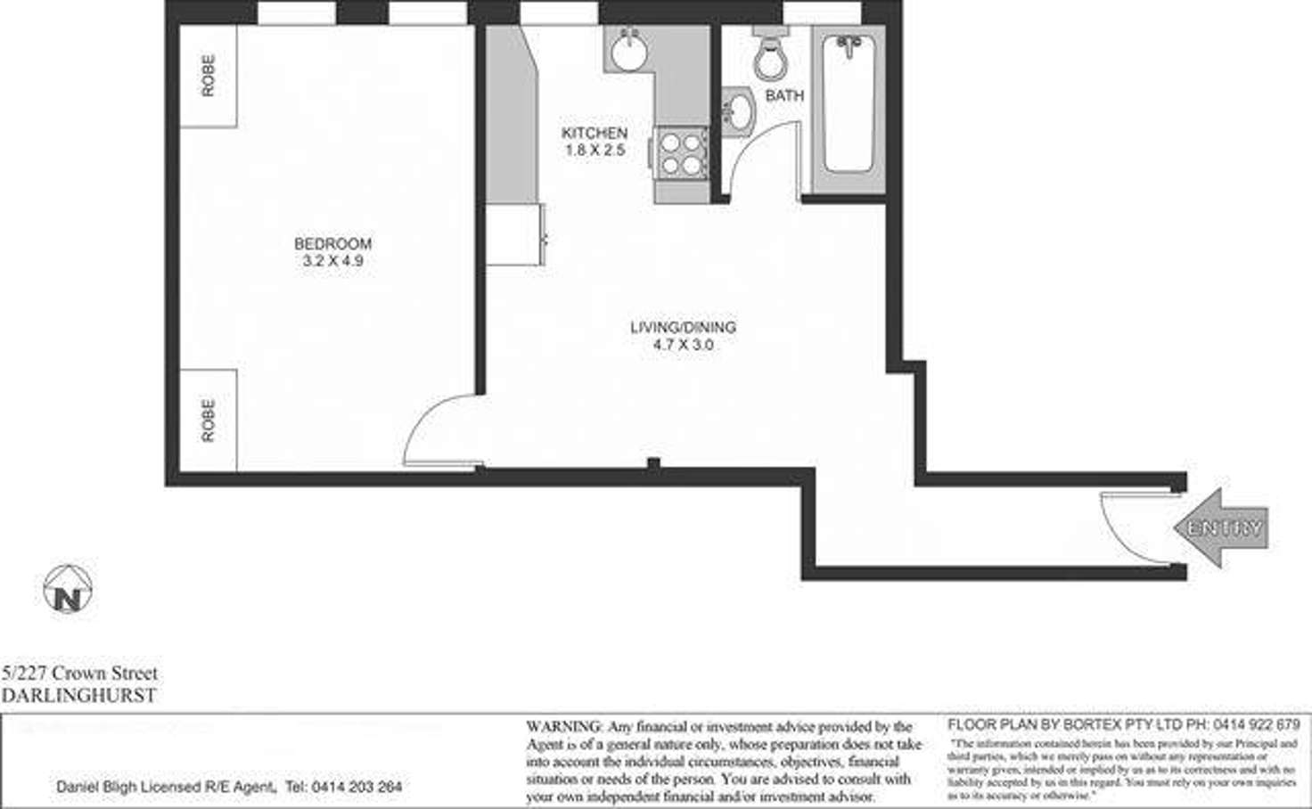 Floorplan of Homely unit listing, 5/227 Crown Street, Darlinghurst NSW 2010