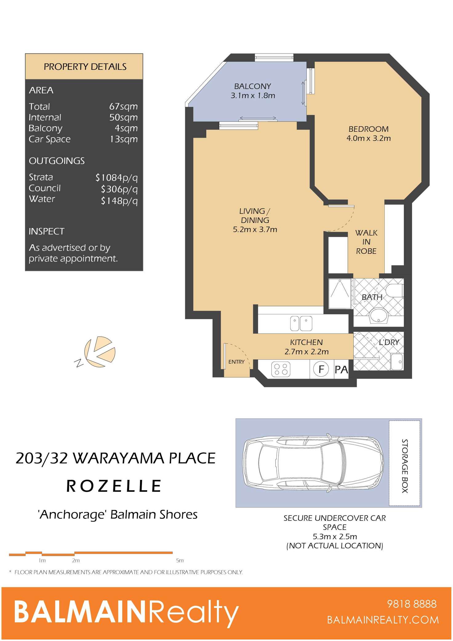Floorplan of Homely apartment listing, 203/32 Warayama Place, Rozelle NSW 2039