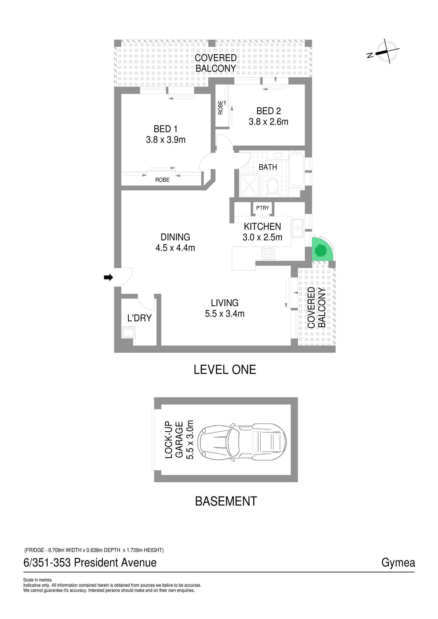 Floorplan of Homely unit listing, 6/351-353 President Avenue, Gymea NSW 2227