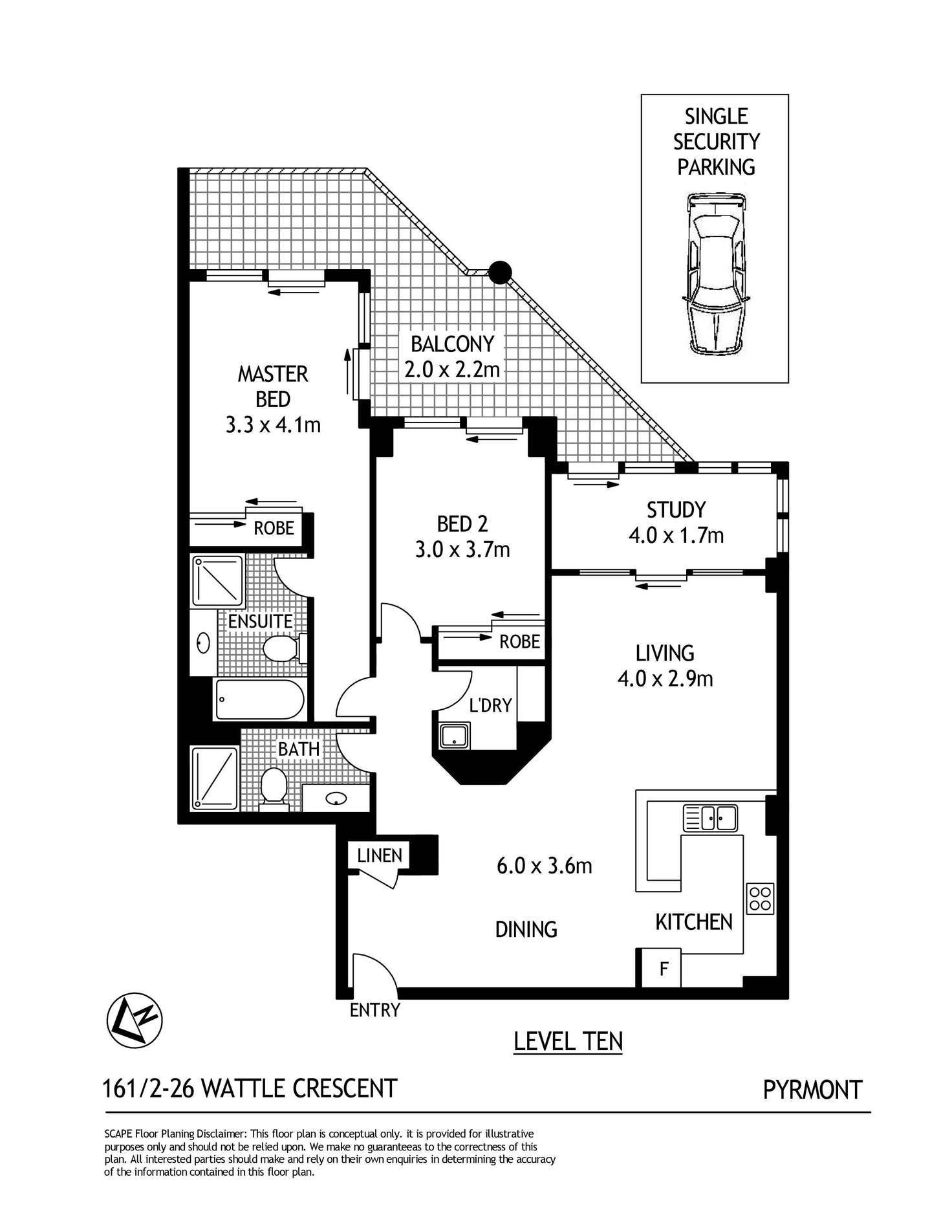 Floorplan of Homely apartment listing, 161/2-26 Wattle Crescent, Pyrmont NSW 2009