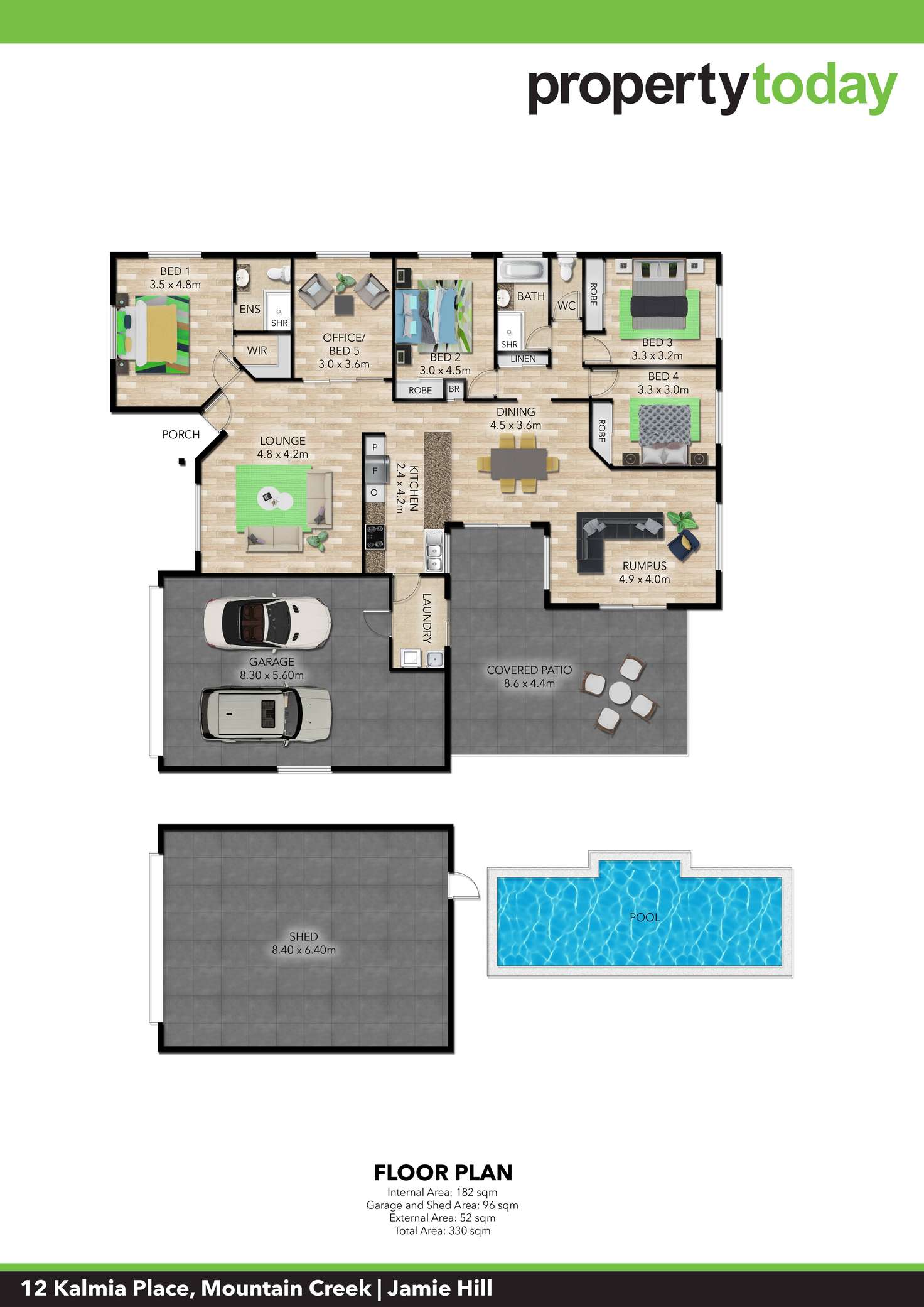 Floorplan of Homely house listing, 12 Kalmia Place, Mountain Creek QLD 4557