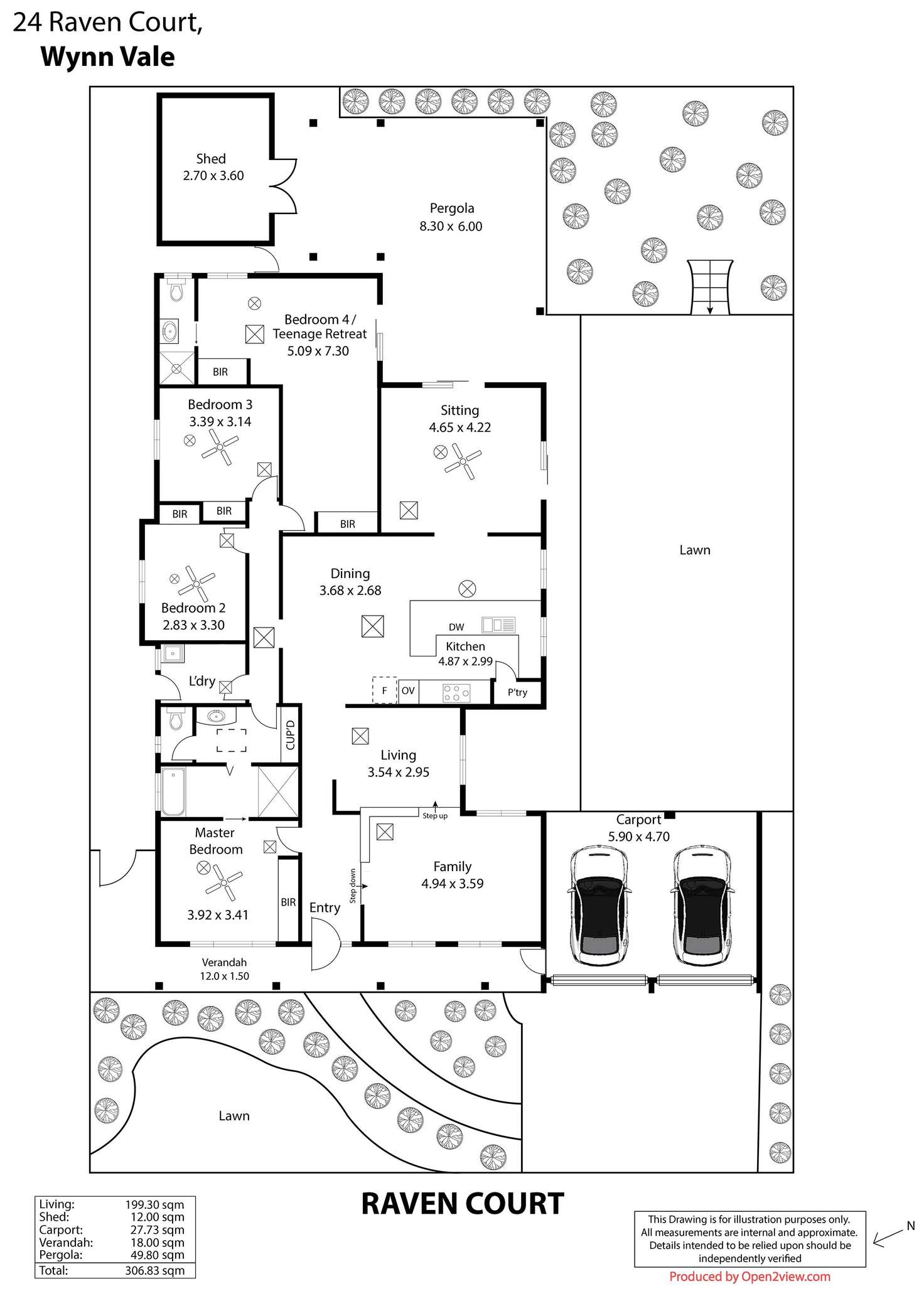 Floorplan of Homely house listing, 24 Raven Court, Wynn Vale SA 5127