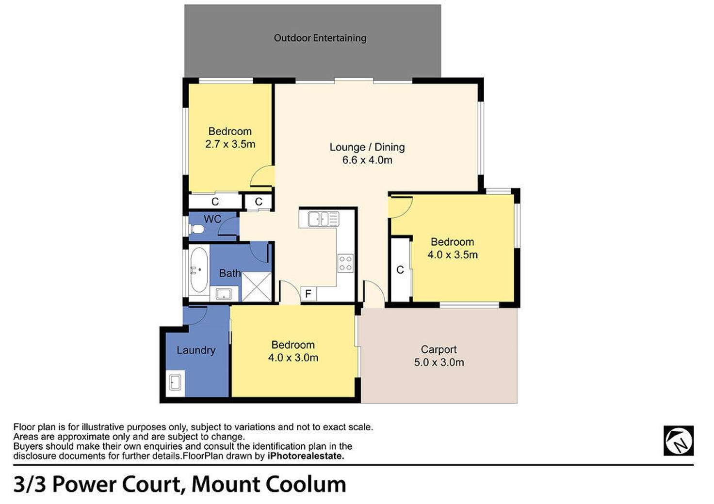 Floorplan of Homely unit listing, 3/3 Power Court, Mount Coolum QLD 4573
