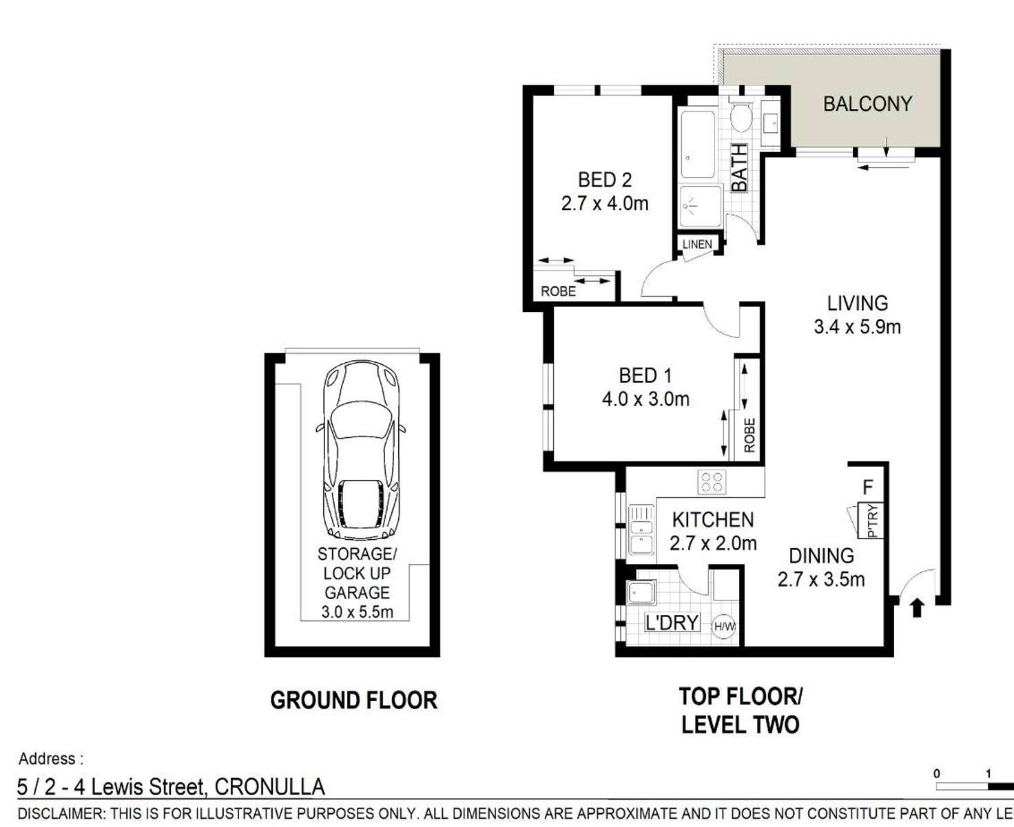 Floorplan of Homely apartment listing, 5/2-4 Lewis Street, Cronulla NSW 2230