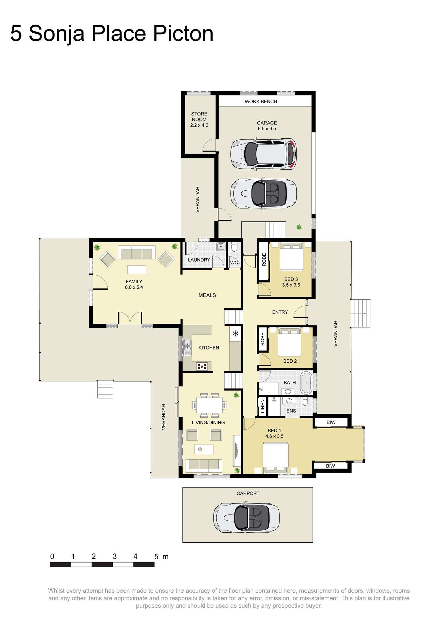 Floorplan of Homely house listing, 5 Sonja Place, Picton NSW 2571