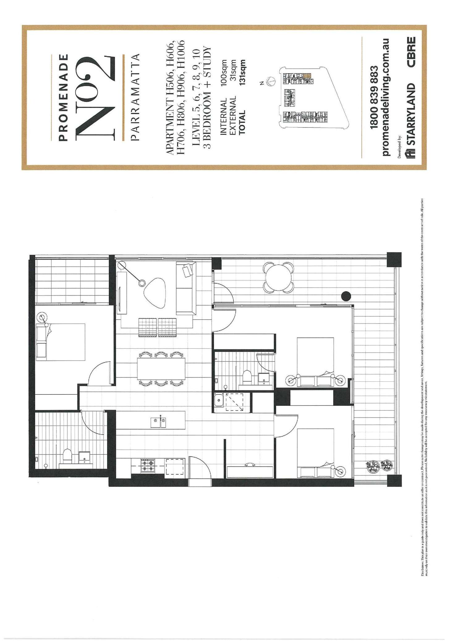 Floorplan of Homely apartment listing, 506/2H Morton Street, Parramatta NSW 2150