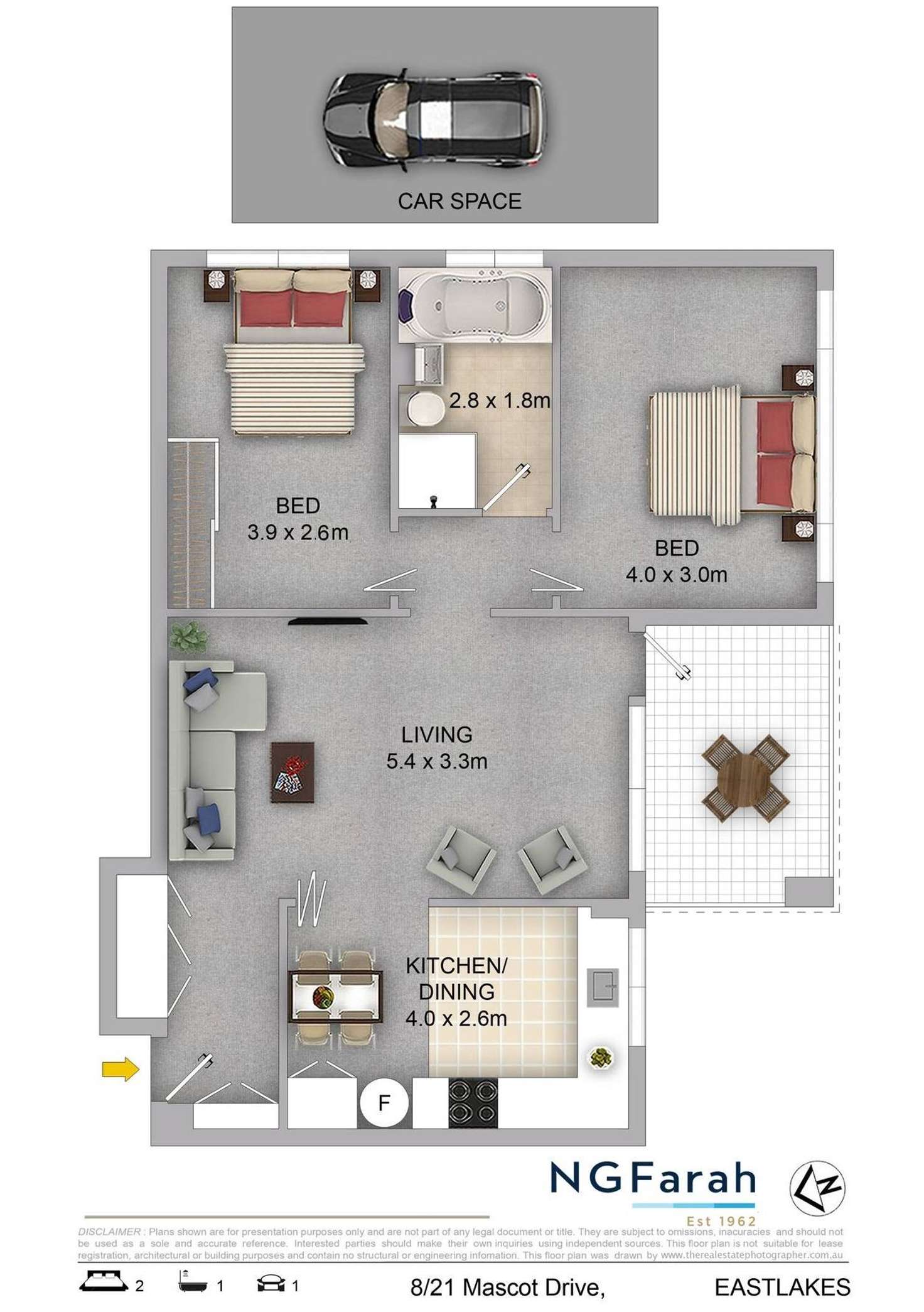 Floorplan of Homely apartment listing, 8/21 Mascot Drive, Eastlakes NSW 2018