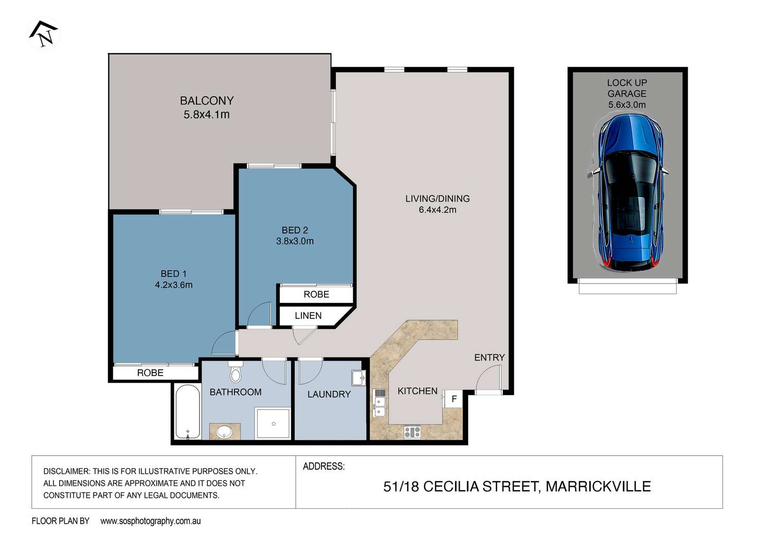 Floorplan of Homely apartment listing, 51/18 Cecilia Street, Marrickville NSW 2204