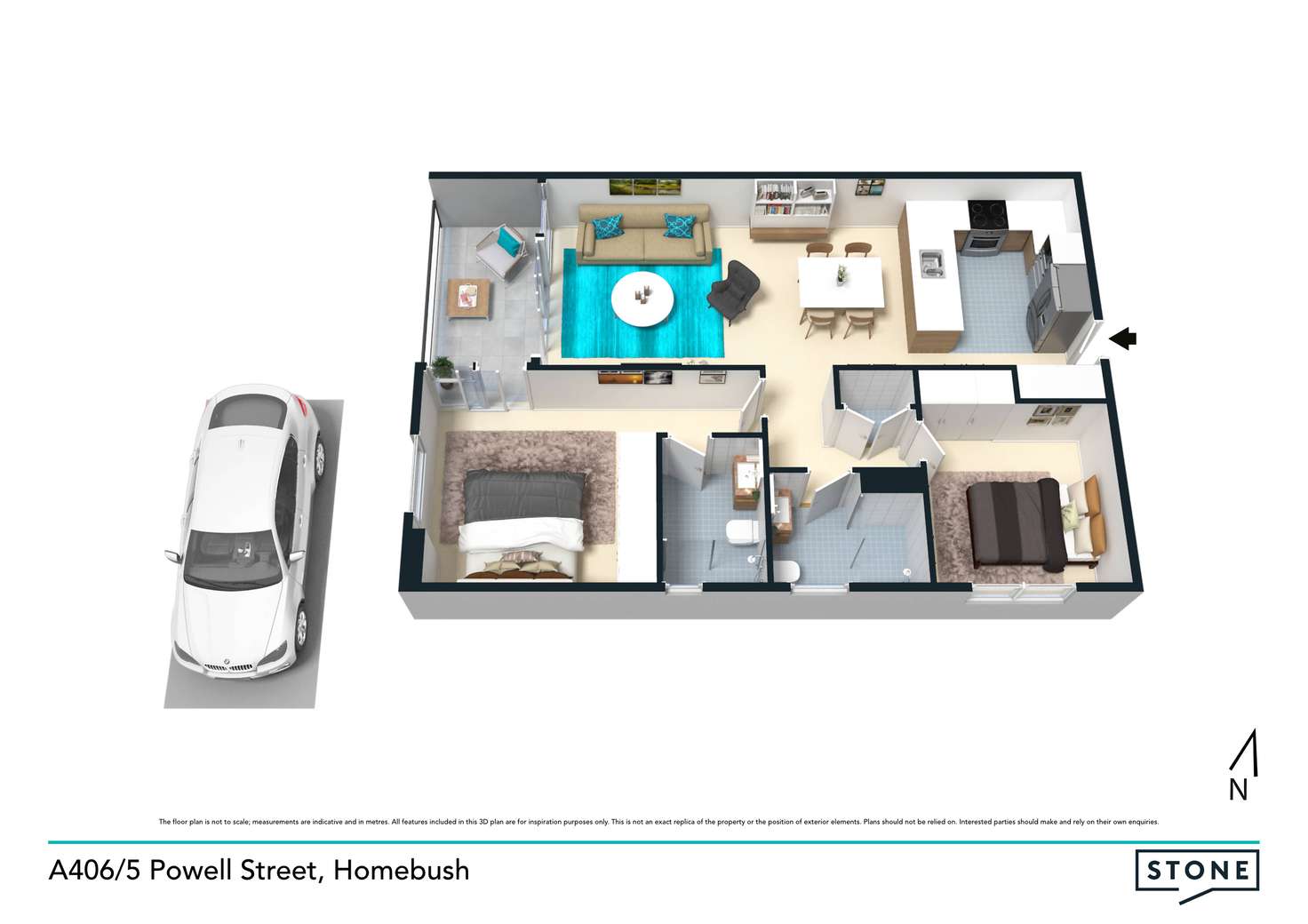 Floorplan of Homely apartment listing, A406/5 Powell Street, Homebush NSW 2140