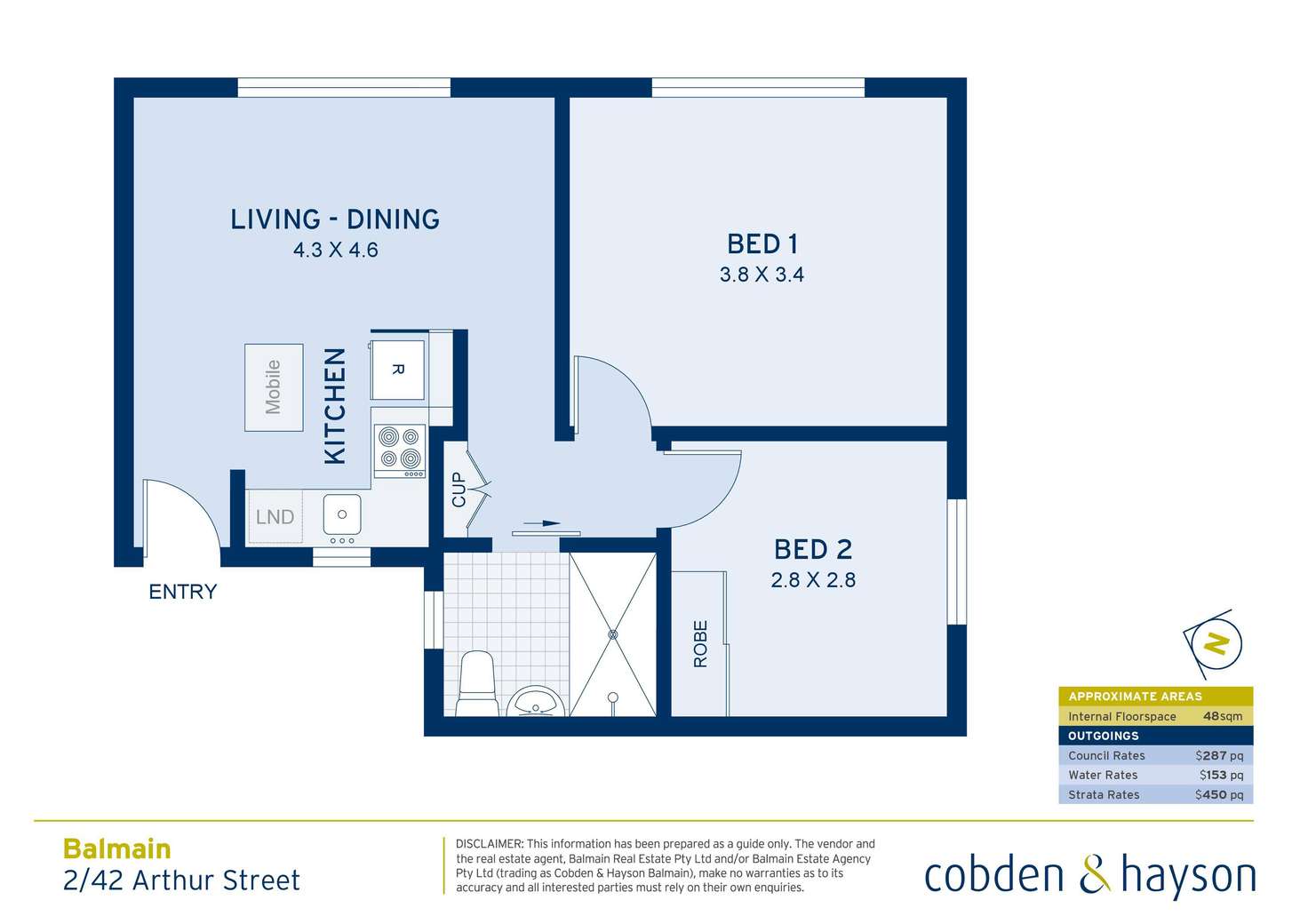 Floorplan of Homely unit listing, 2/42 Arthur Street, Balmain NSW 2041