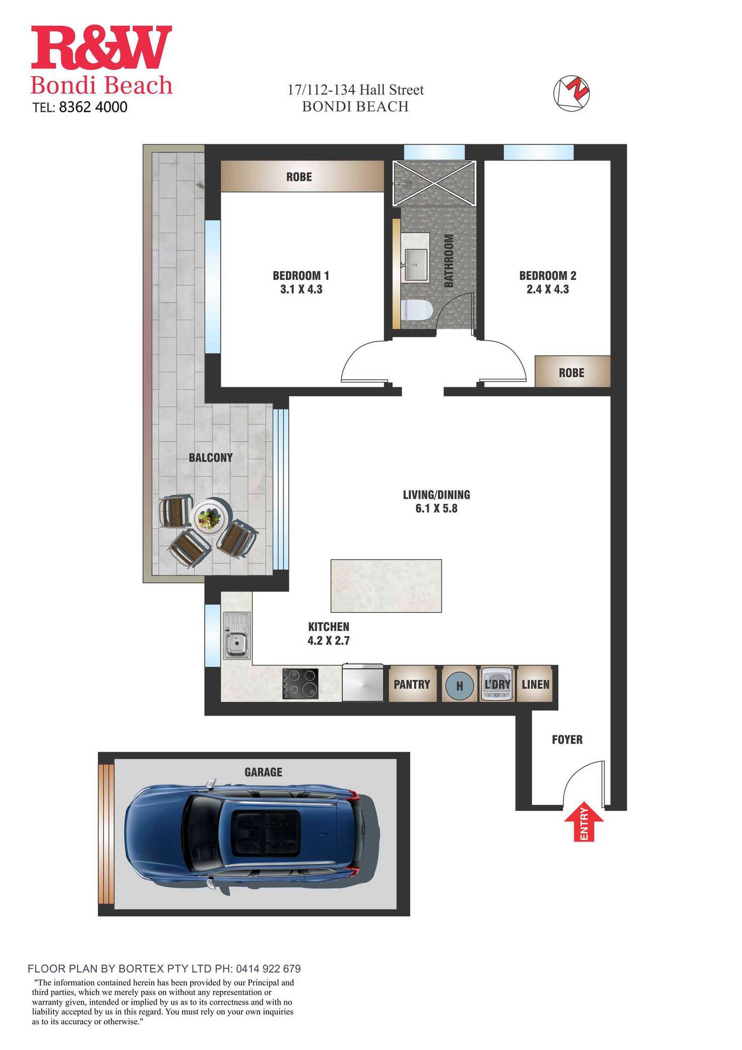 Floorplan of Homely apartment listing, 17/112-134 Hall Street, Bondi Beach NSW 2026