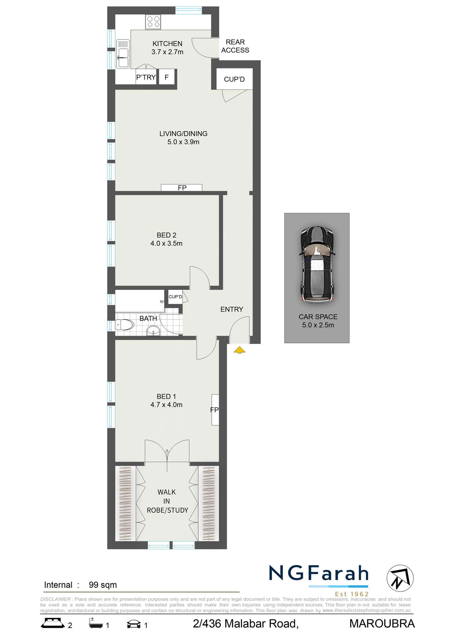 Floorplan of Homely apartment listing, 2/436 Malabar Road, Maroubra NSW 2035