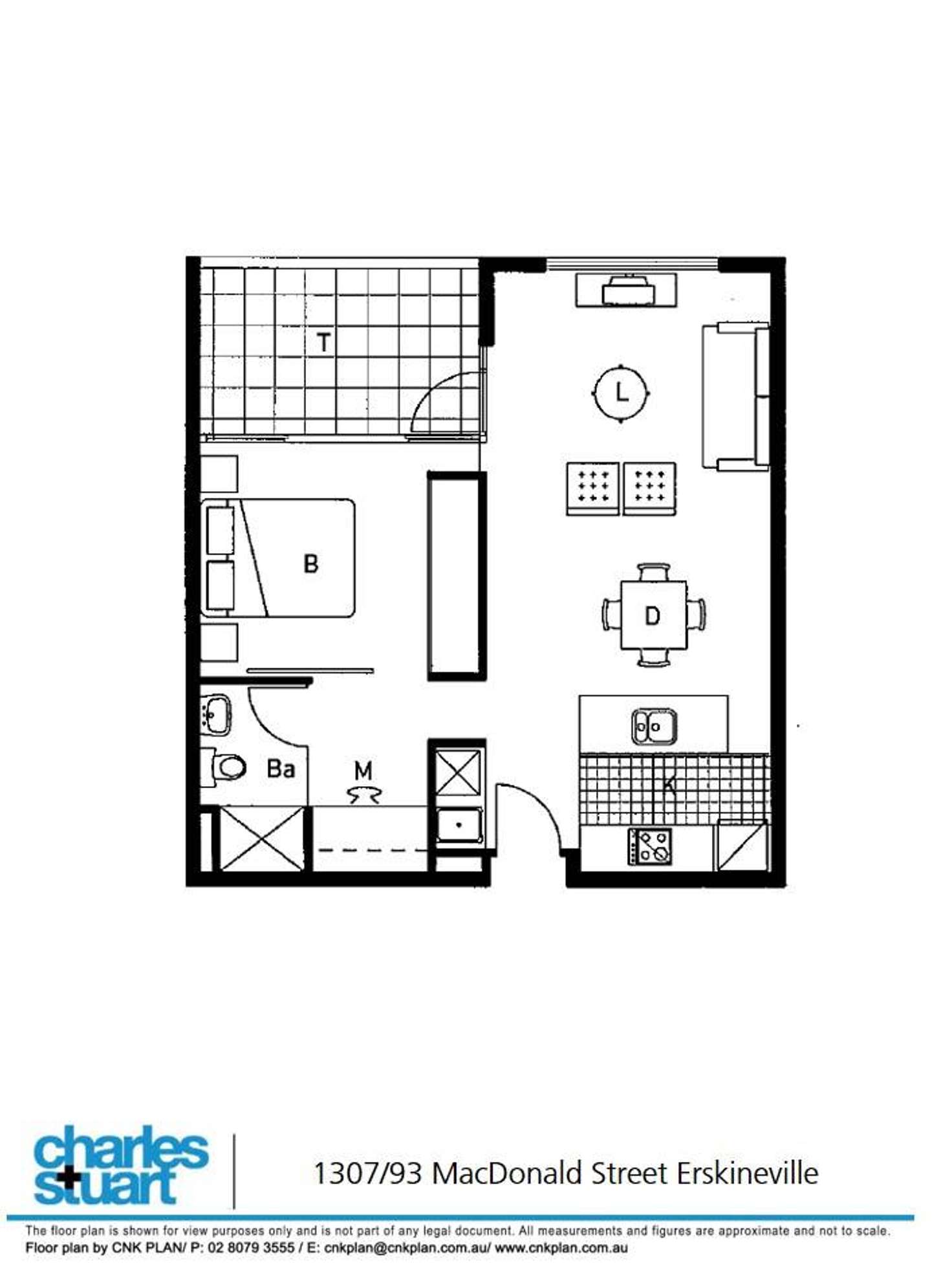 Floorplan of Homely apartment listing, 1307/93 MacDonald Street, Erskineville NSW 2043