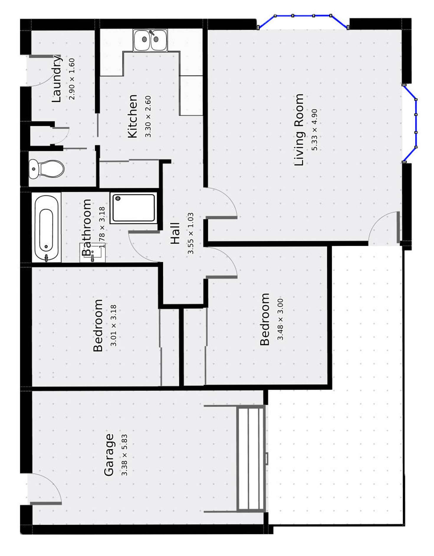 Floorplan of Homely unit listing, 1/7 Hare Street, Echuca VIC 3564