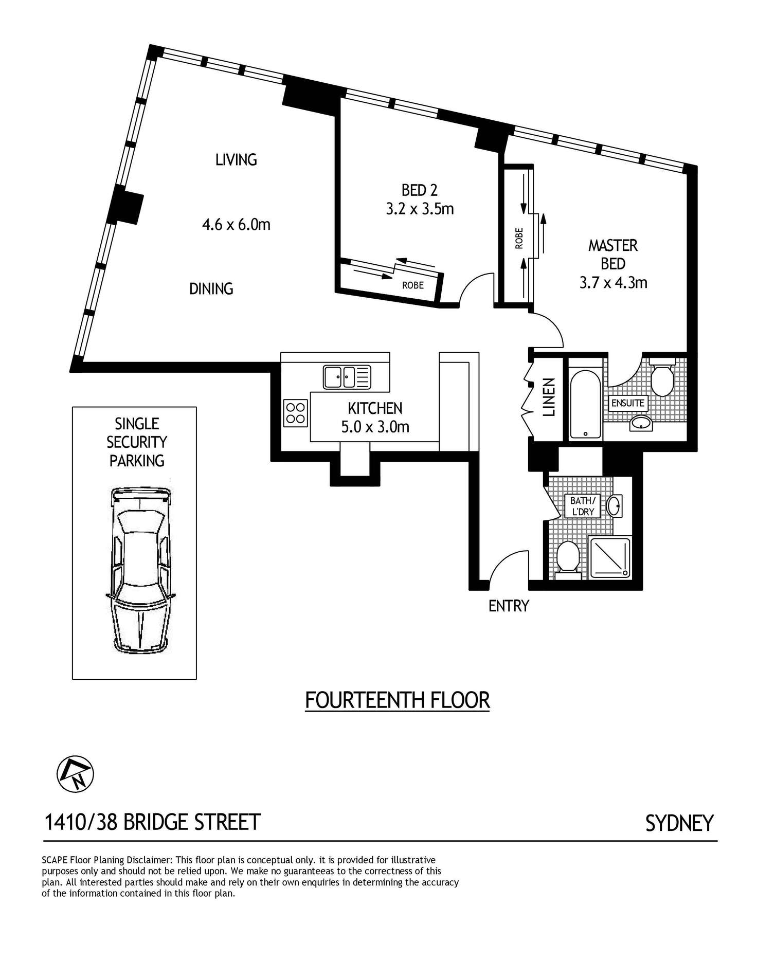 Floorplan of Homely apartment listing, 1410/38-42 Bridge Street, Sydney NSW 2000