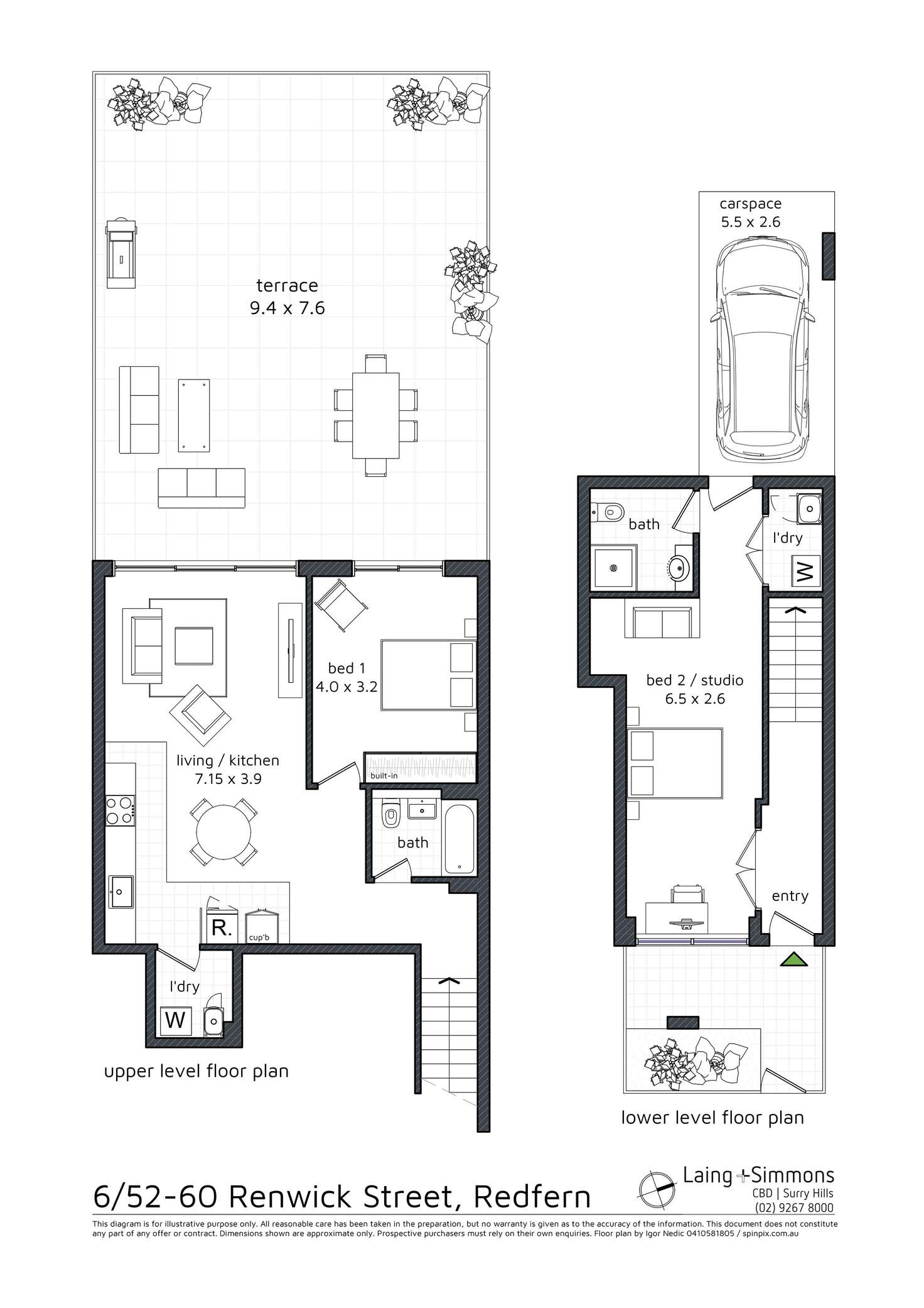Floorplan of Homely apartment listing, 6/52-60 Renwick Street, Redfern NSW 2016