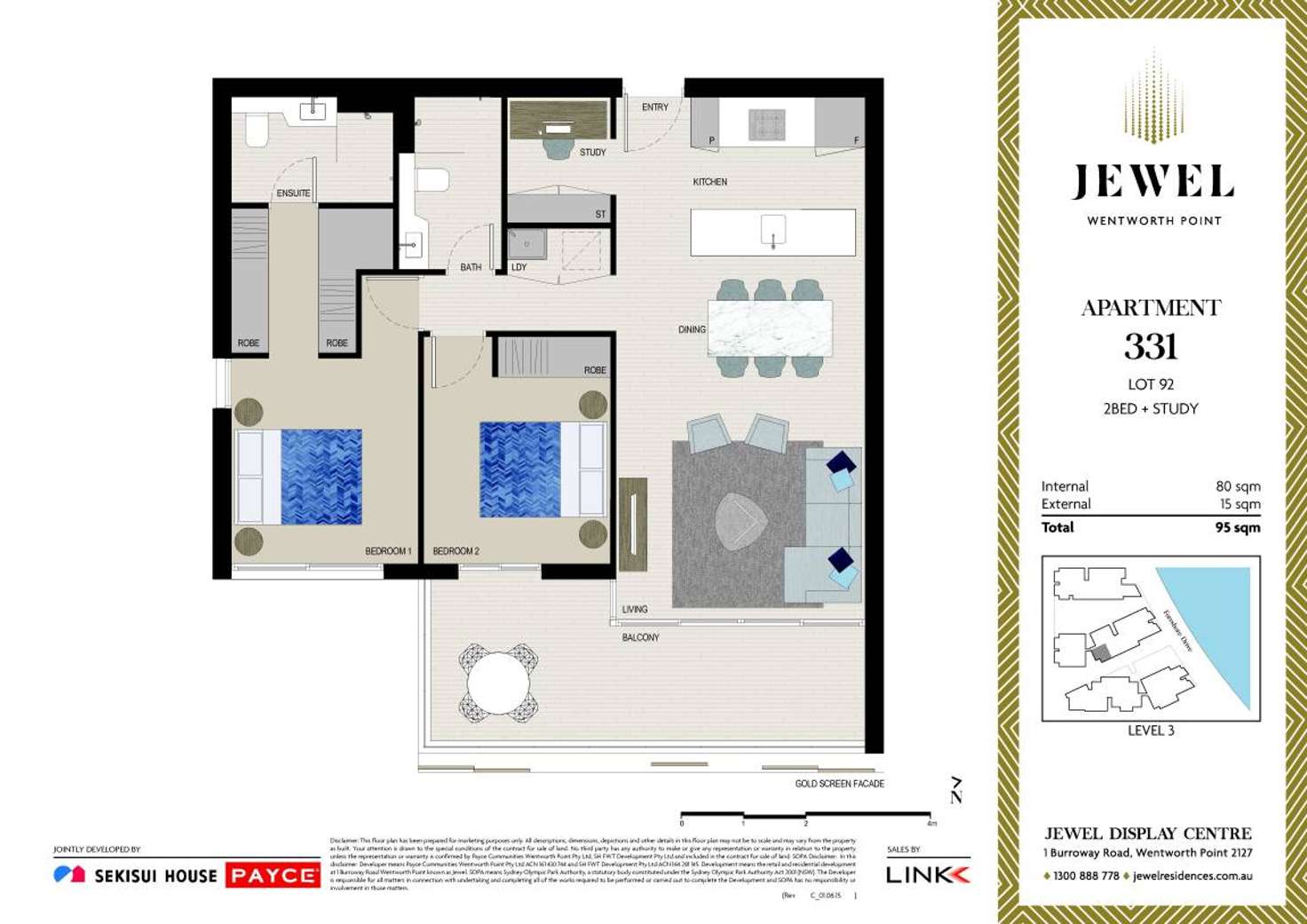 Floorplan of Homely apartment listing, C331/1 Burroway Road, Wentworth Point NSW 2127