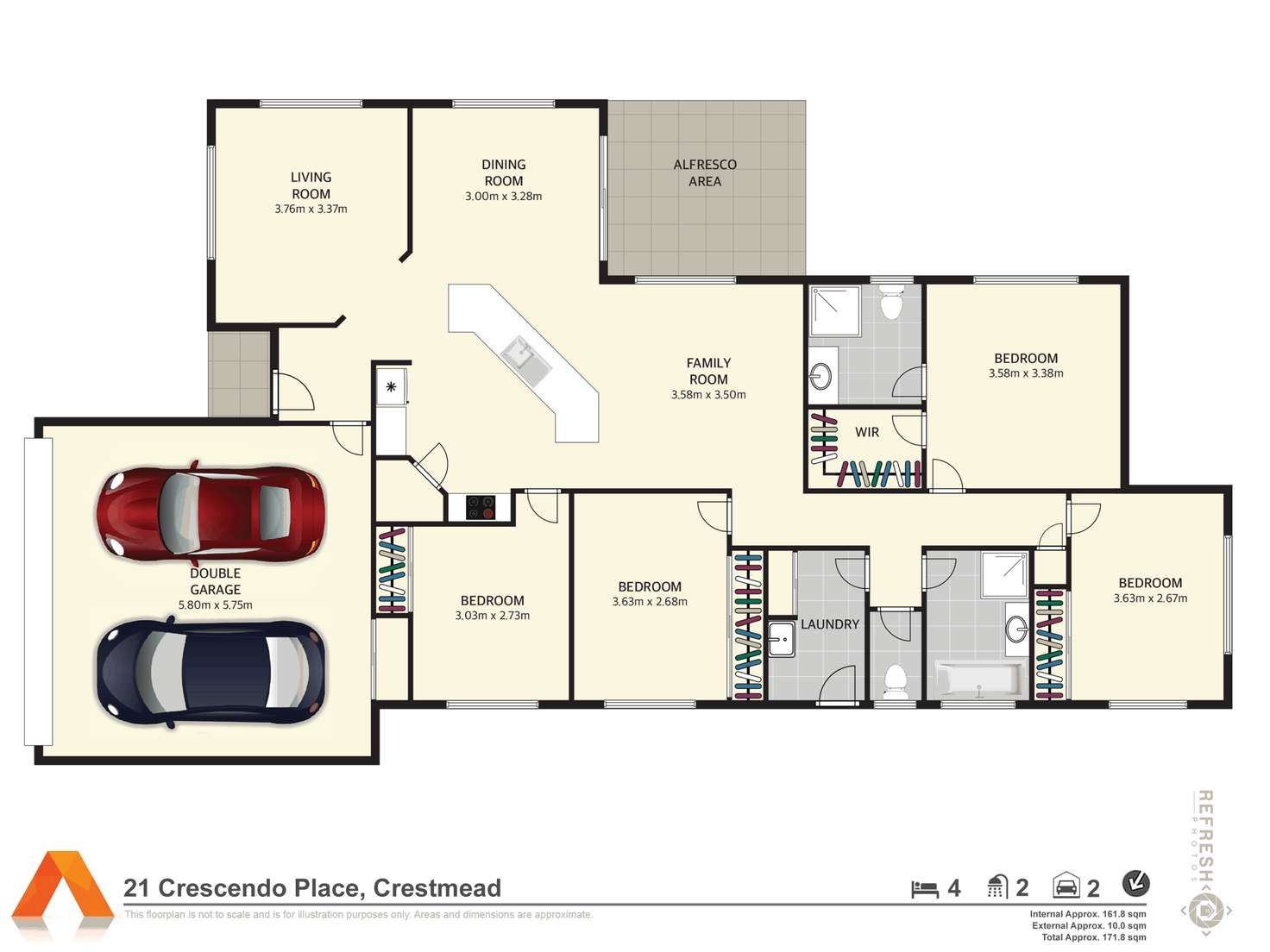 Floorplan of Homely house listing, 21 Crescendo Place, Crestmead QLD 4132