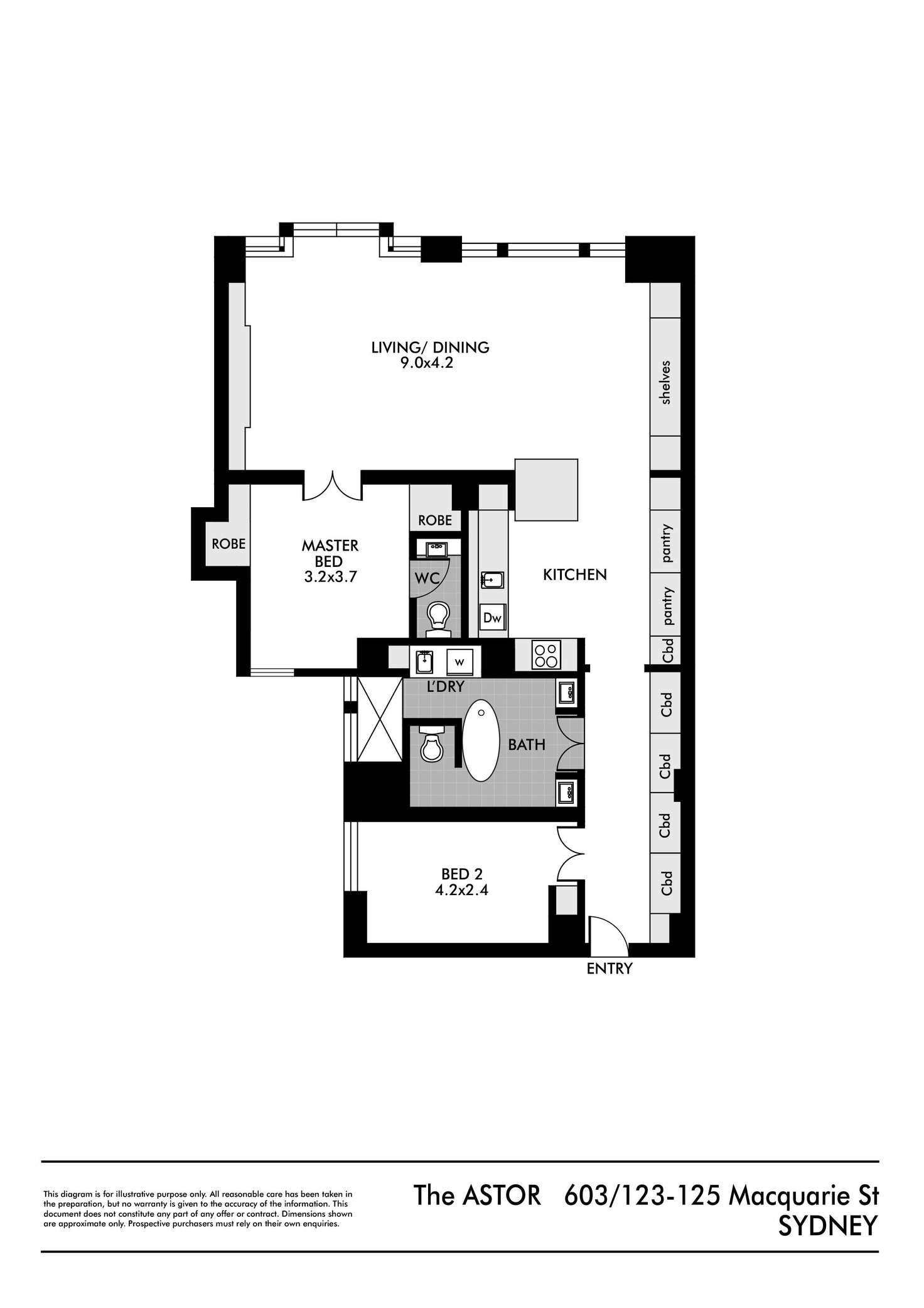 Floorplan of Homely apartment listing, 603/123-125 Macquarie Street, Sydney NSW 2000