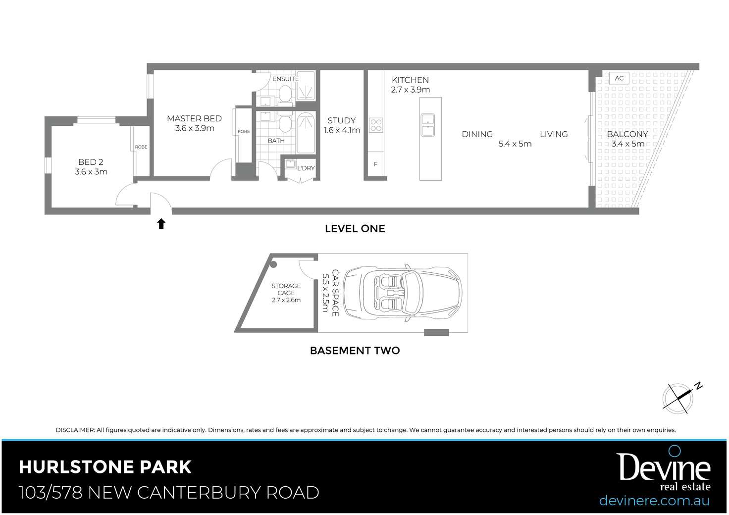 Floorplan of Homely apartment listing, 103/578 New Canterbury Road, Hurlstone Park NSW 2193