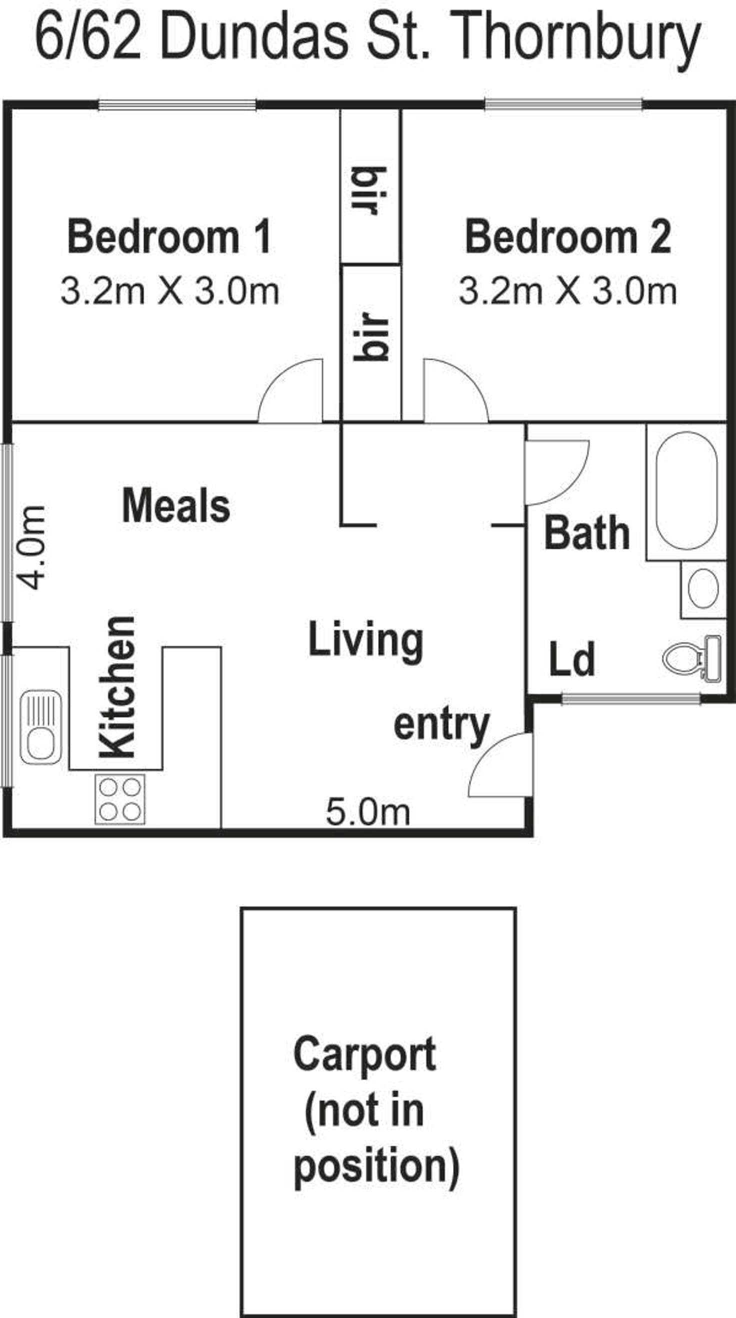 Floorplan of Homely apartment listing, 6/62 Dundas Street, Thornbury VIC 3071