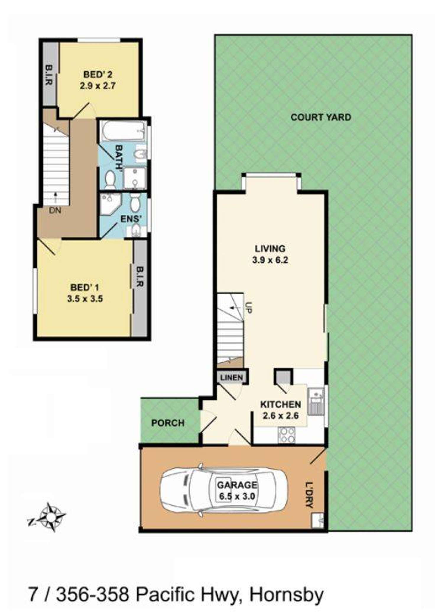 Floorplan of Homely townhouse listing, 7/356 Peats Ferry Road, Hornsby NSW 2077