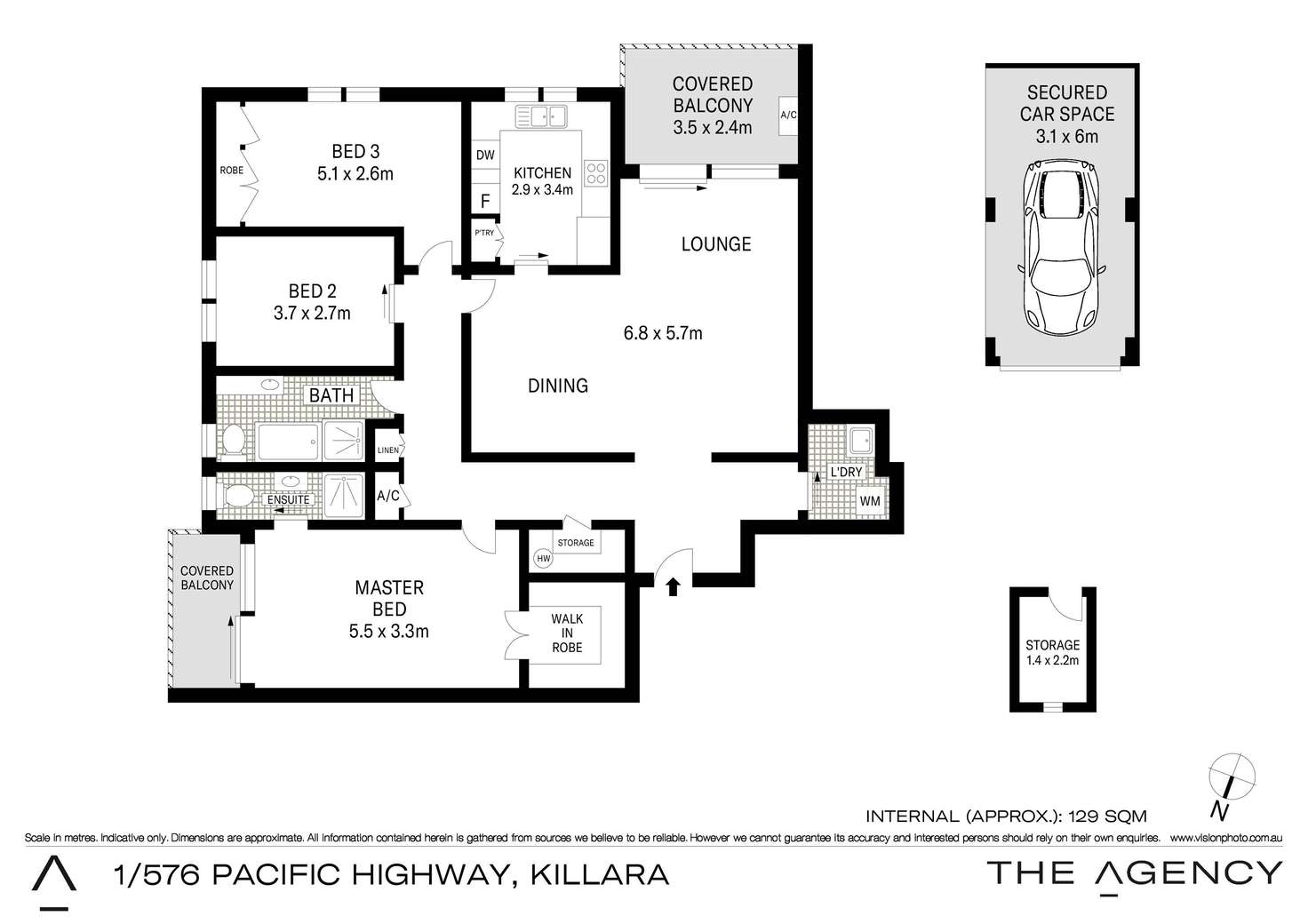 Floorplan of Homely apartment listing, 1/576 Pacific Highway, Killara NSW 2071