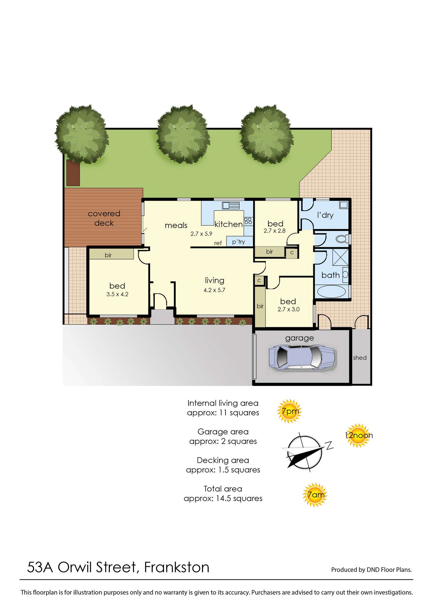 Floorplan of Homely unit listing, 53A Orwil Street, Frankston VIC 3199