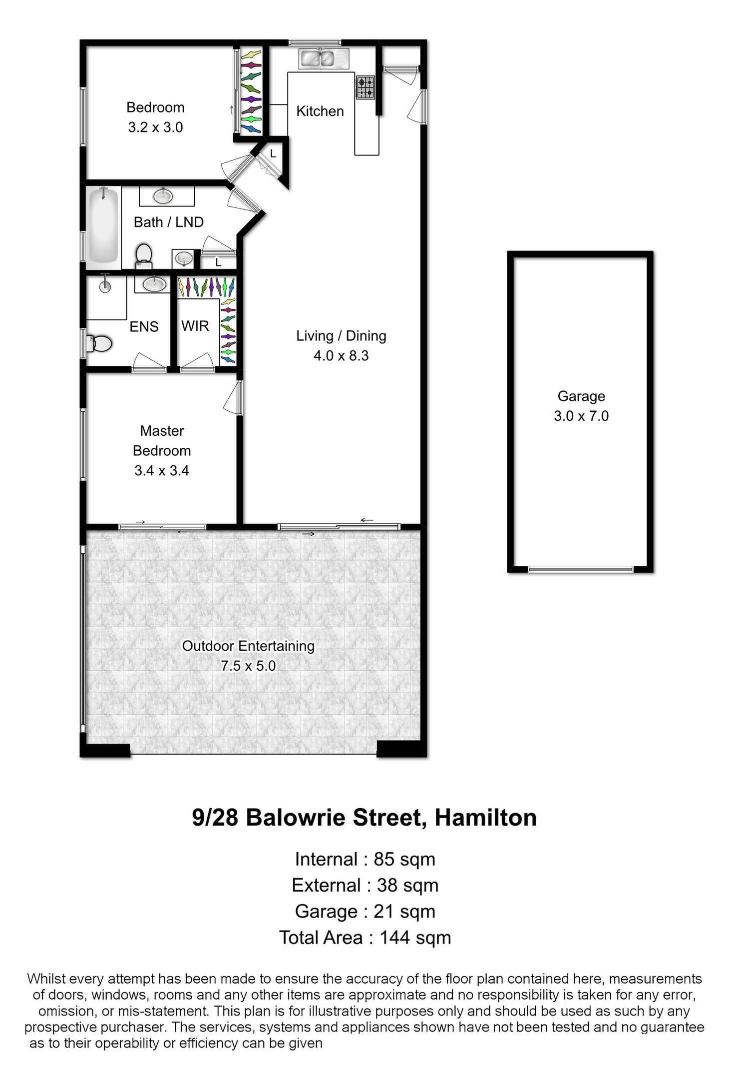 Floorplan of Homely unit listing, 9/28 Balowrie Street, Hamilton QLD 4007