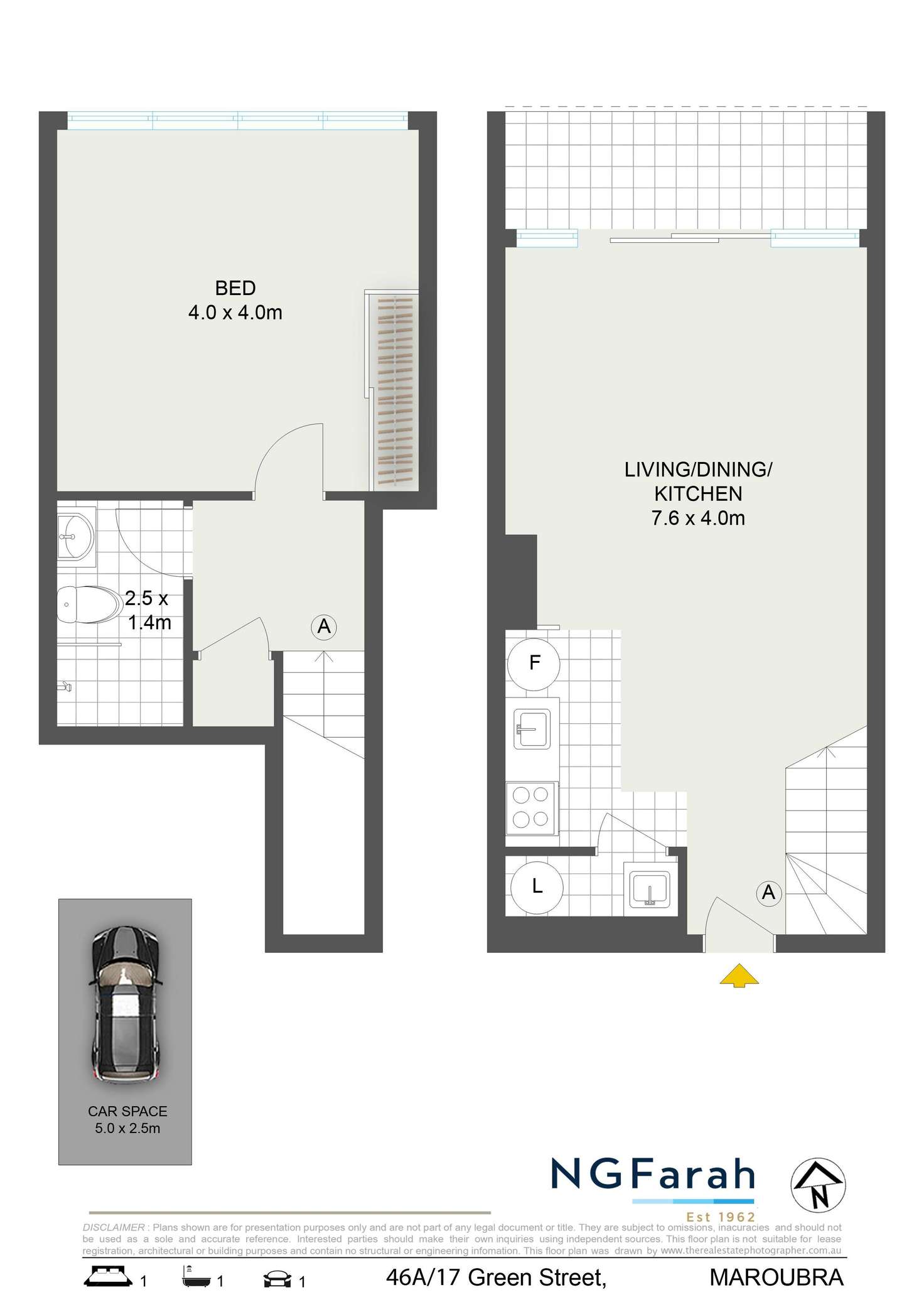 Floorplan of Homely apartment listing, 46A/17 Green Street, Maroubra NSW 2035
