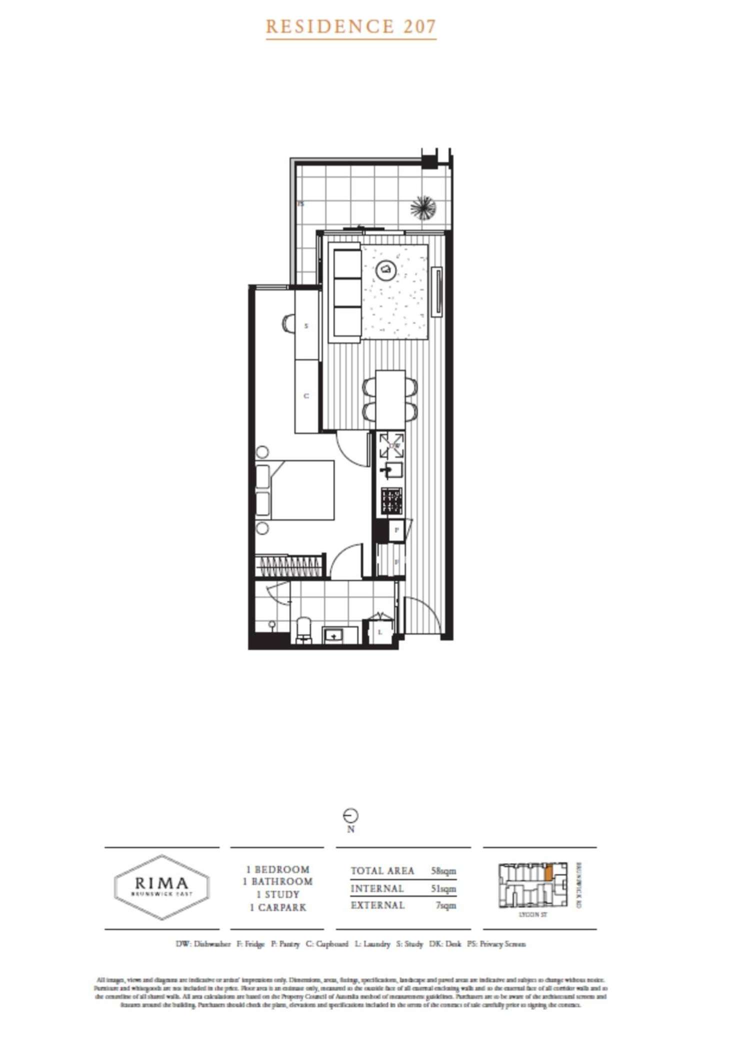 Floorplan of Homely apartment listing, 207/26 Lygon Street, Brunswick East VIC 3057