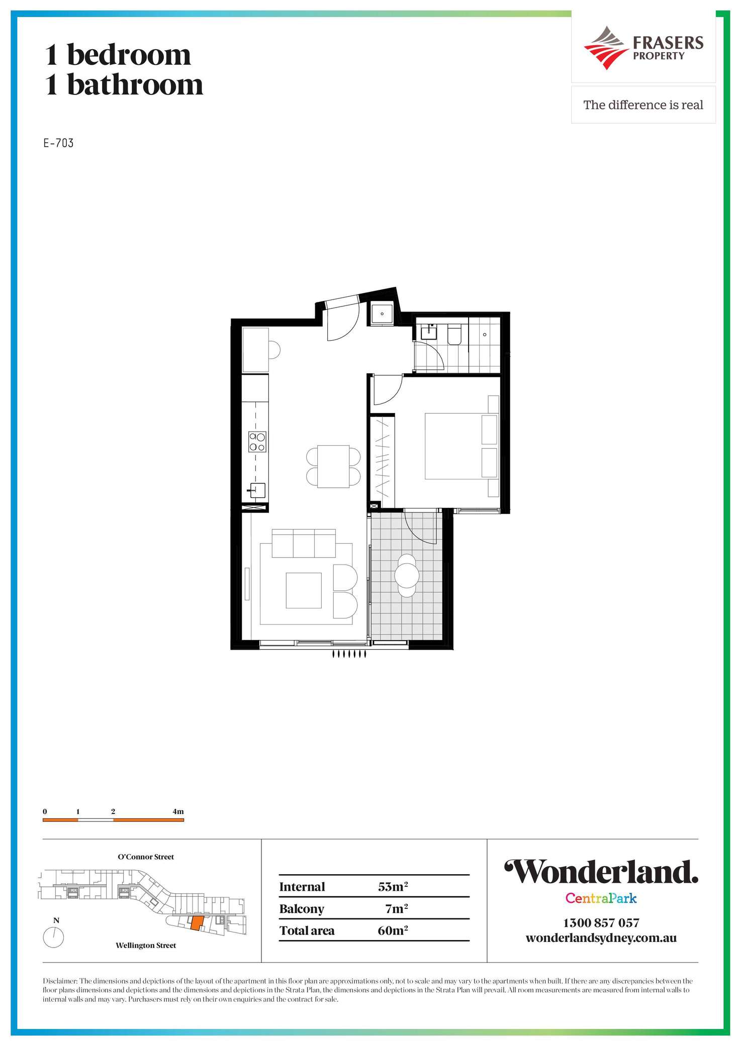 Floorplan of Homely apartment listing, E703/85 O'Connor Street, Chippendale NSW 2008