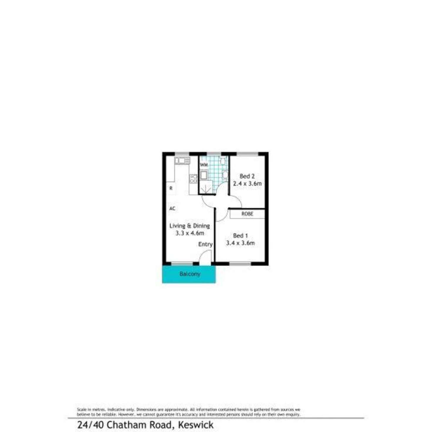 Floorplan of Homely unit listing, 24/40 Chatham Road, Keswick SA 5035
