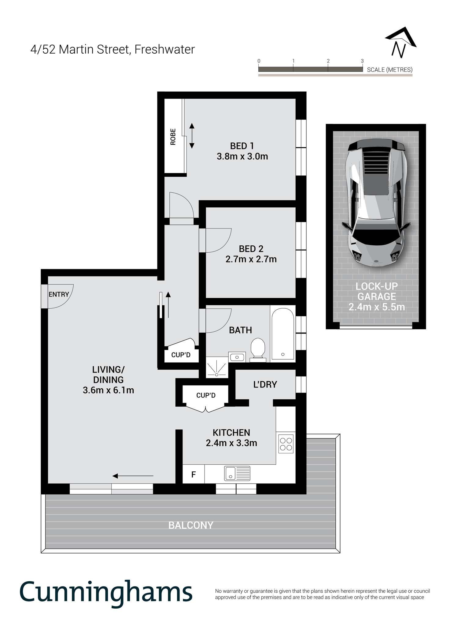 Floorplan of Homely unit listing, 4/52 Martin Street, Freshwater NSW 2096