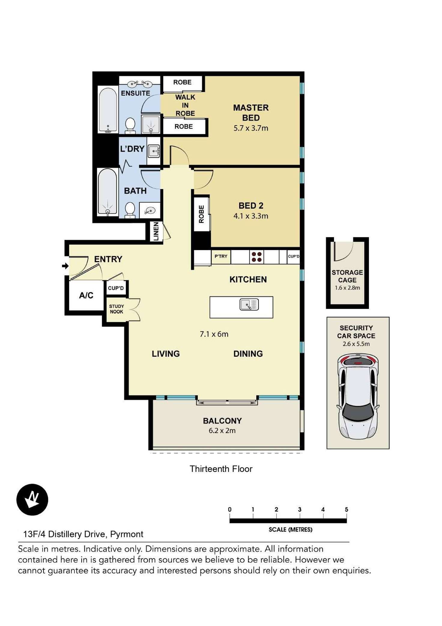 Floorplan of Homely apartment listing, 13F/4 Distillery Drive, Pyrmont NSW 2009